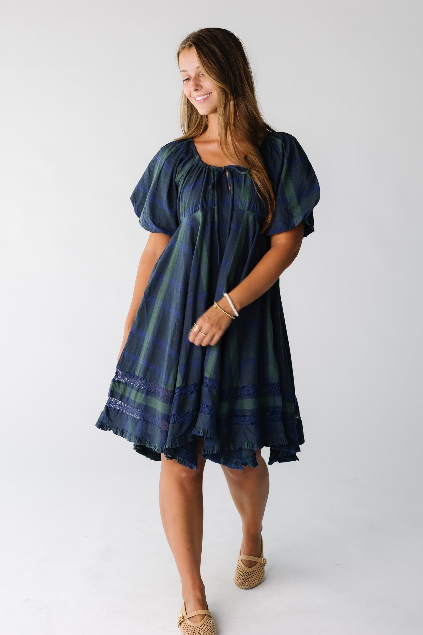 Citrus Lyon Knee Dress WOMEN'S DRESS Citrus Blue/Green Print XS