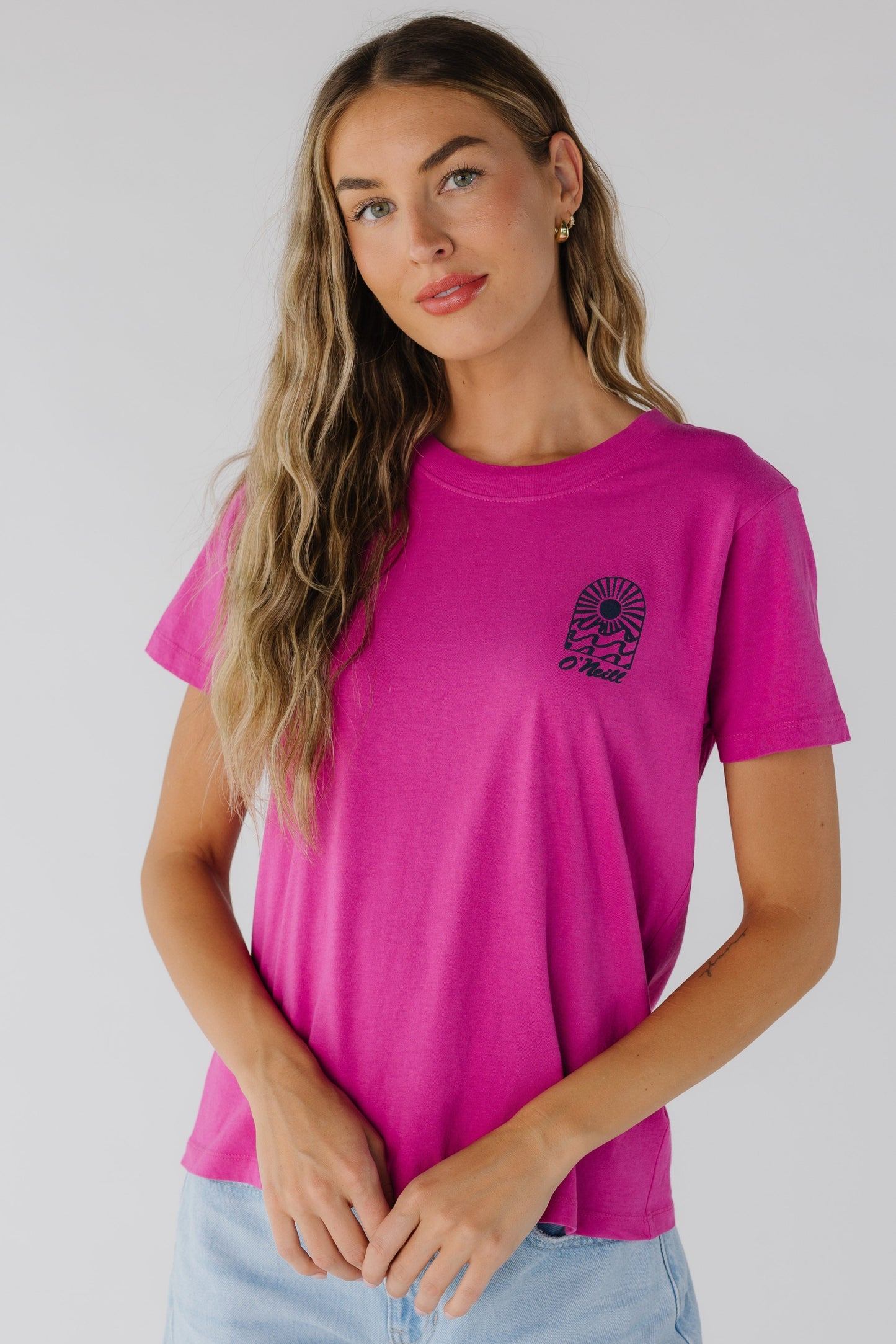 Fuschia graphic O'Neill short sleeve tee