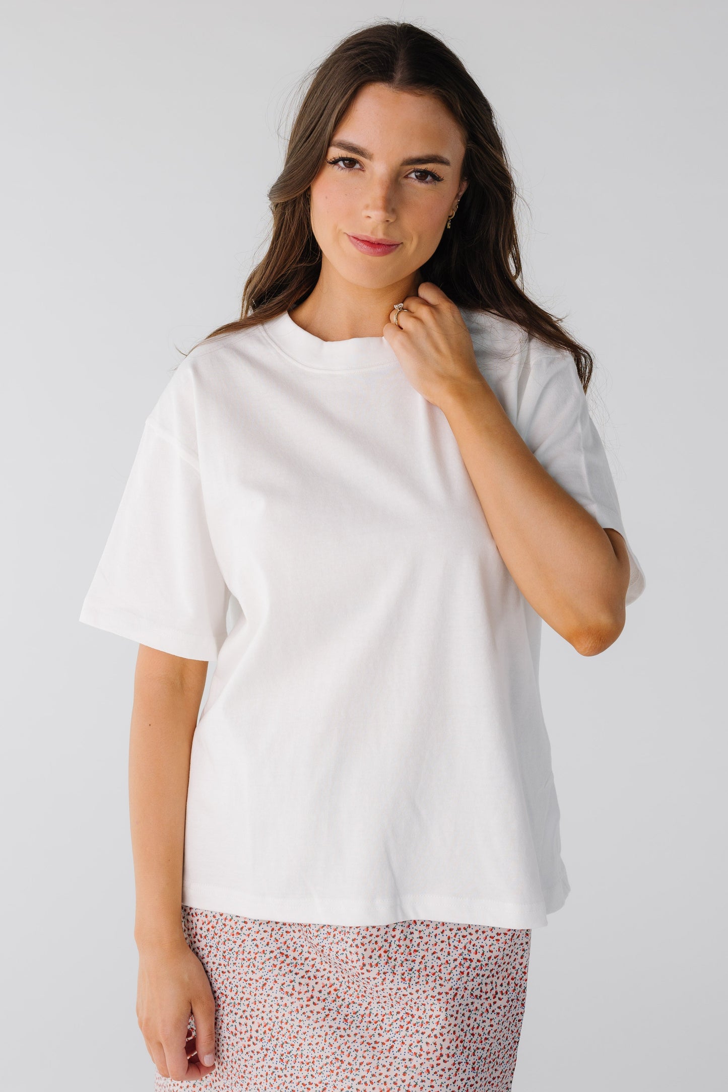 Modest loose fitting short sleeve tee