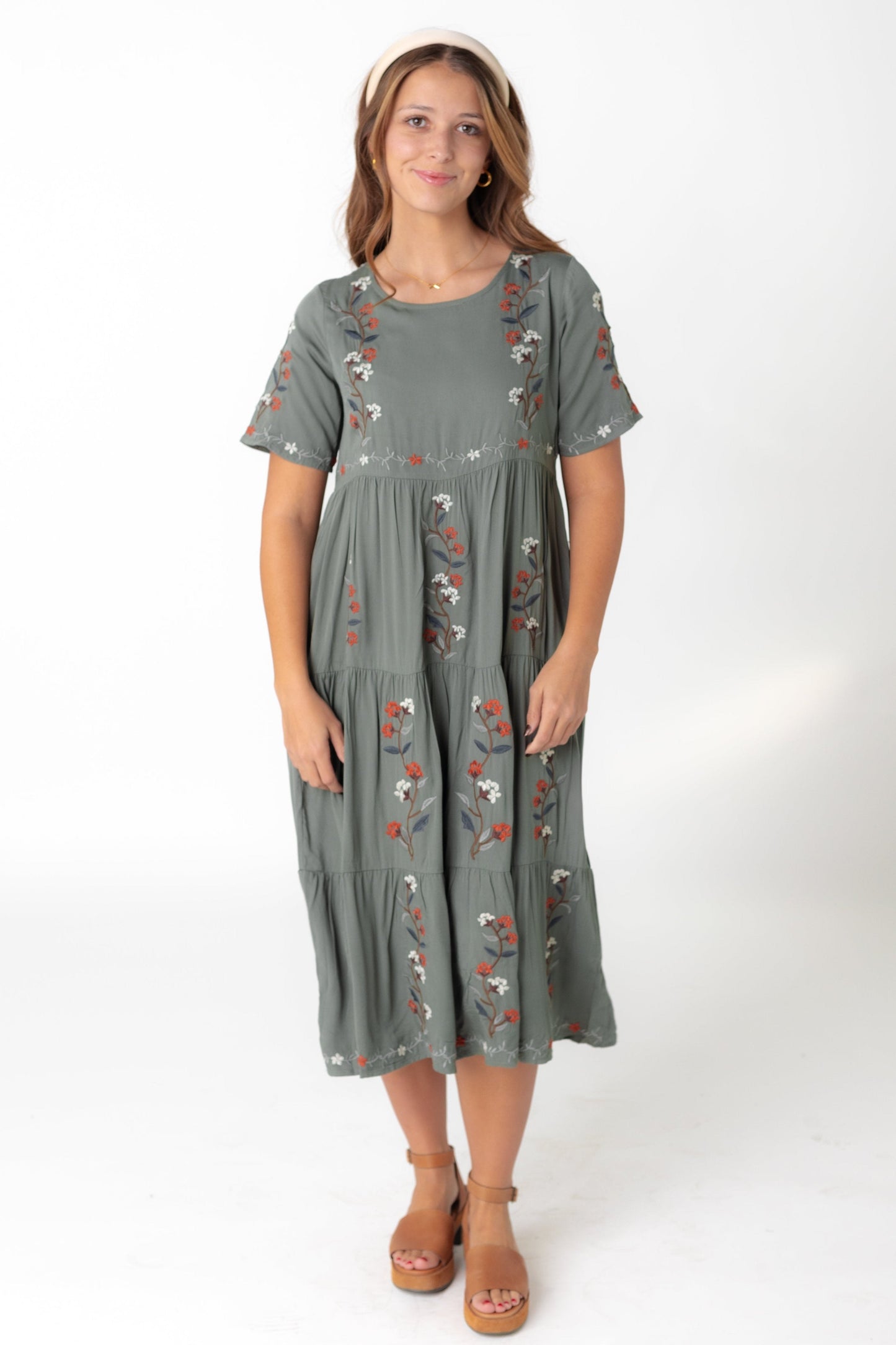 Cathy Embroidered Pocket Dress - Fall WOMEN'S DRESS Tea N Rose
