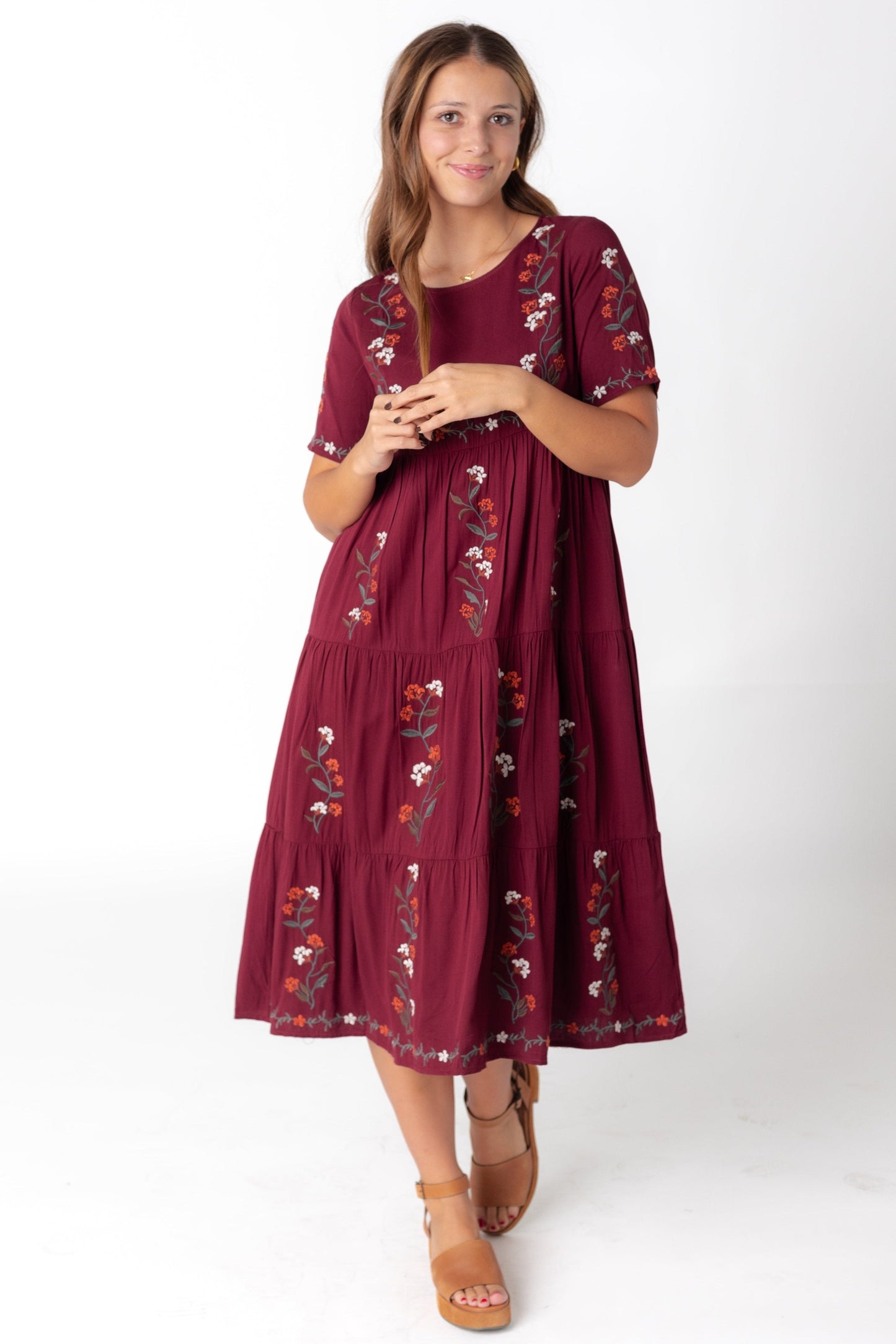 Cathy Embroidered Pocket Dress - Fall WOMEN'S DRESS Tea N Rose