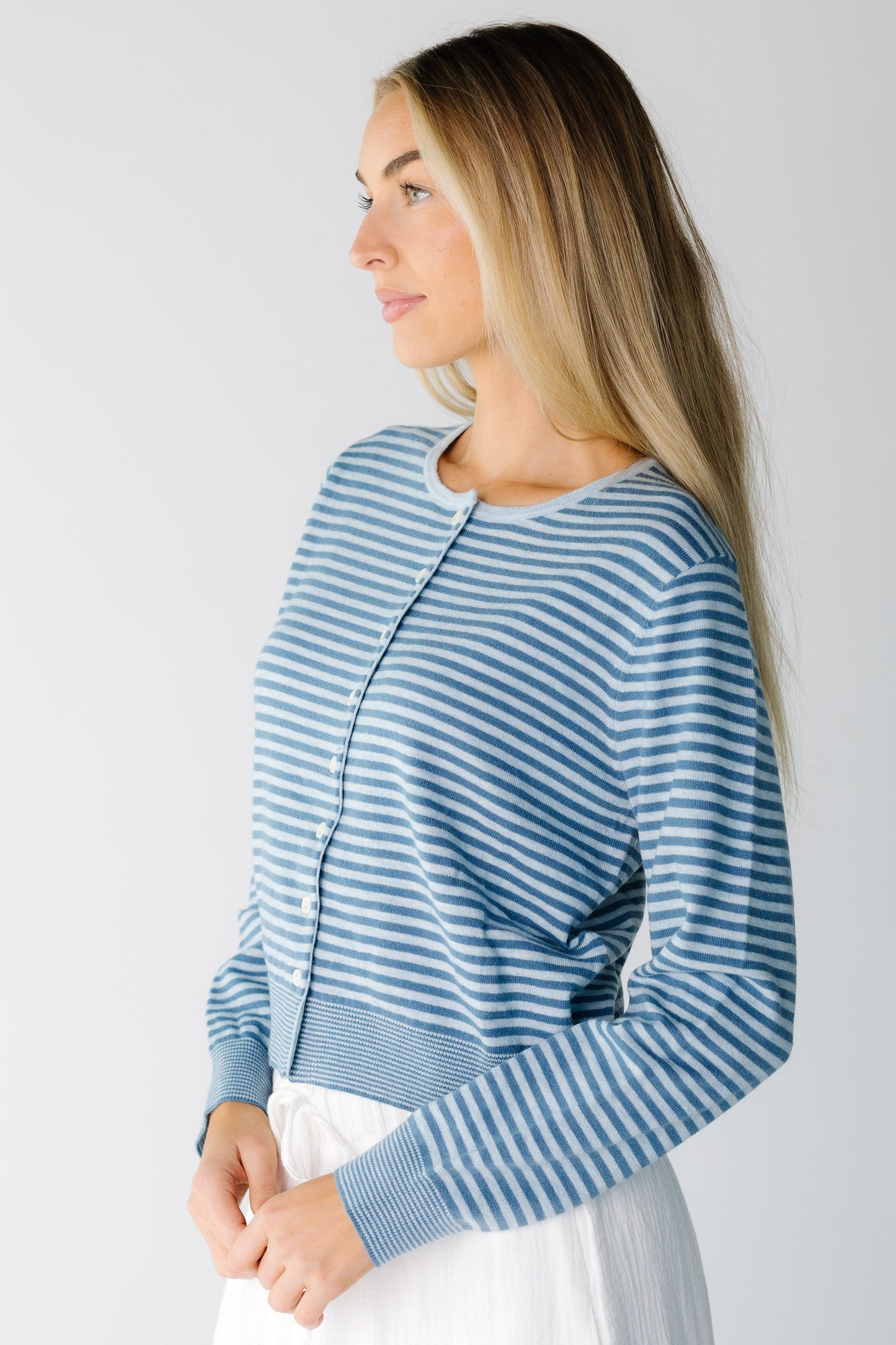 The Bella Striped Cardigan WOMEN'S CARDIGAN Mod Ref