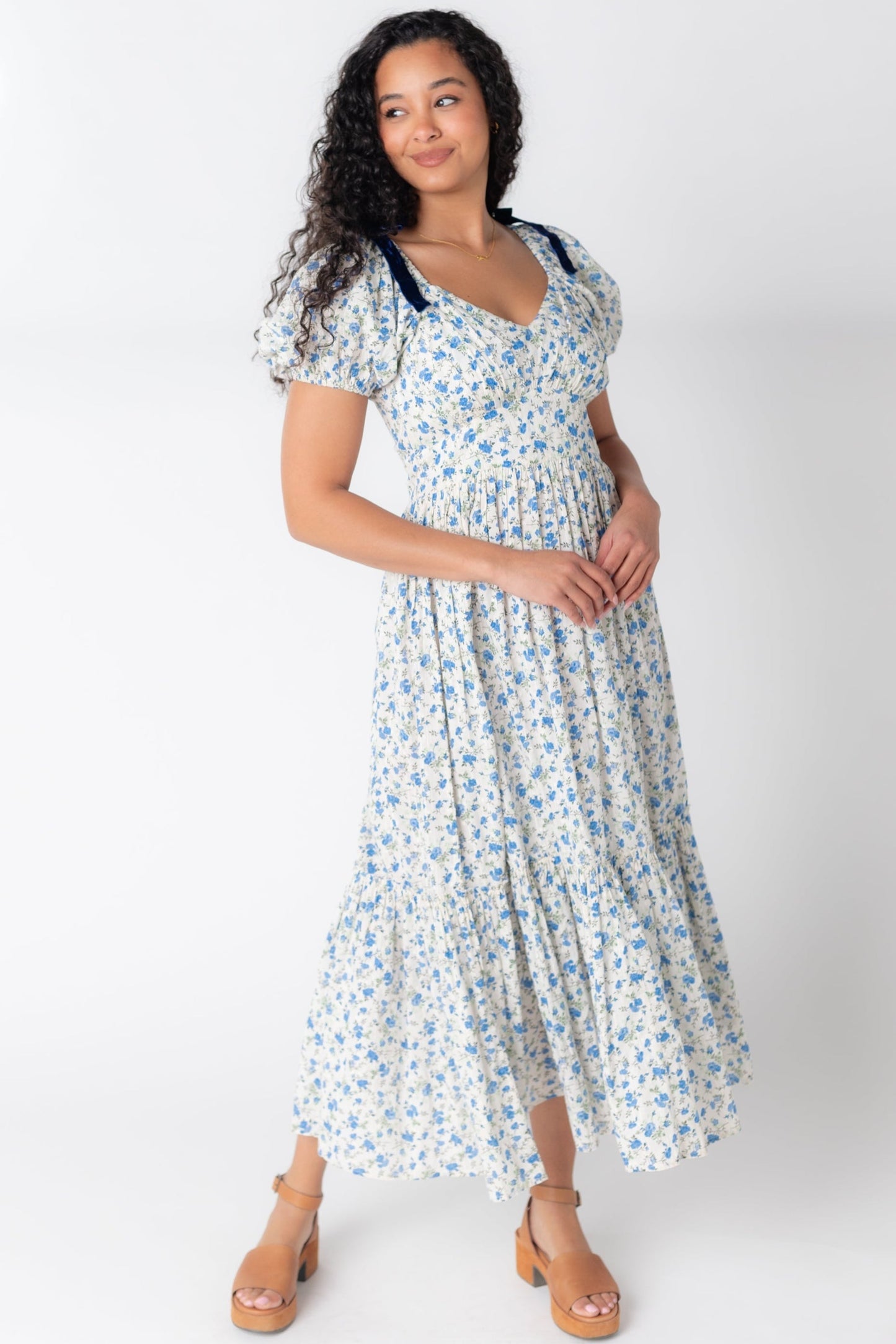 Citrus Swiss Dobby Bow Dress WOMEN'S DRESS Citrus Blue XS