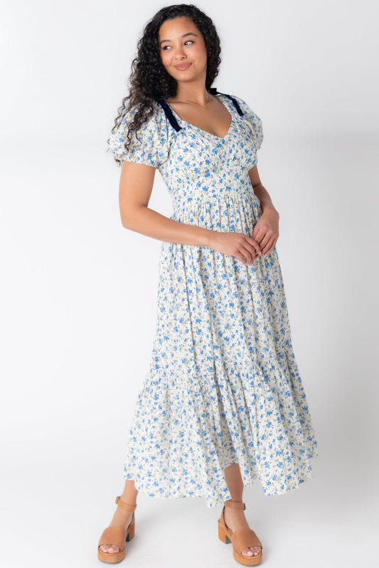 Citrus Swiss Dobby Bow Dress WOMEN'S DRESS Citrus Blue XS