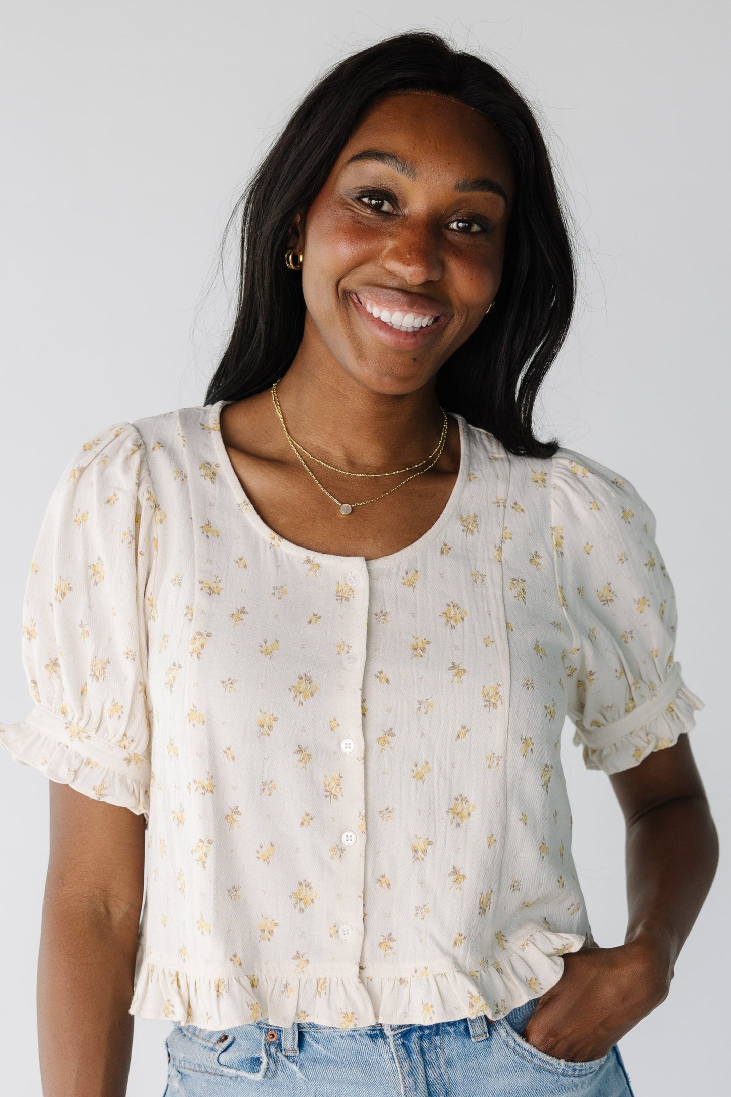 The Ditsy Luna Top WOMEN'S TOP Things Between Yellow S