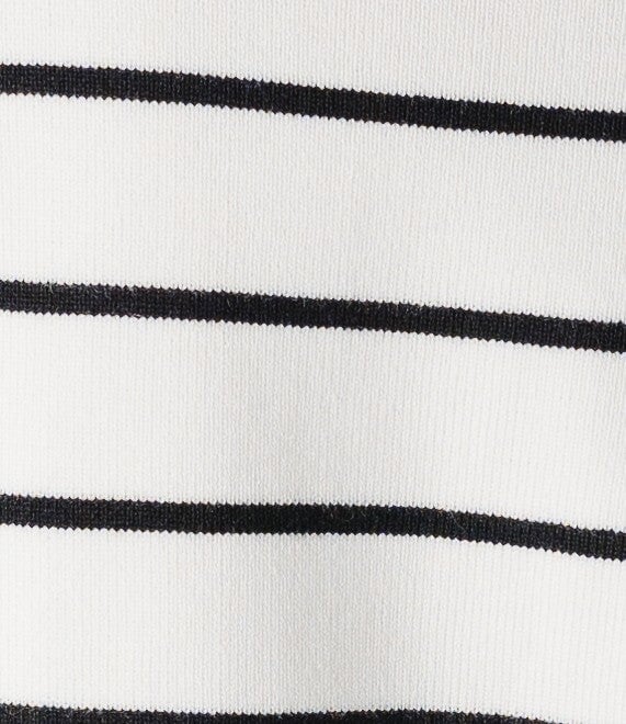 Fabric swatch of white and black stripe