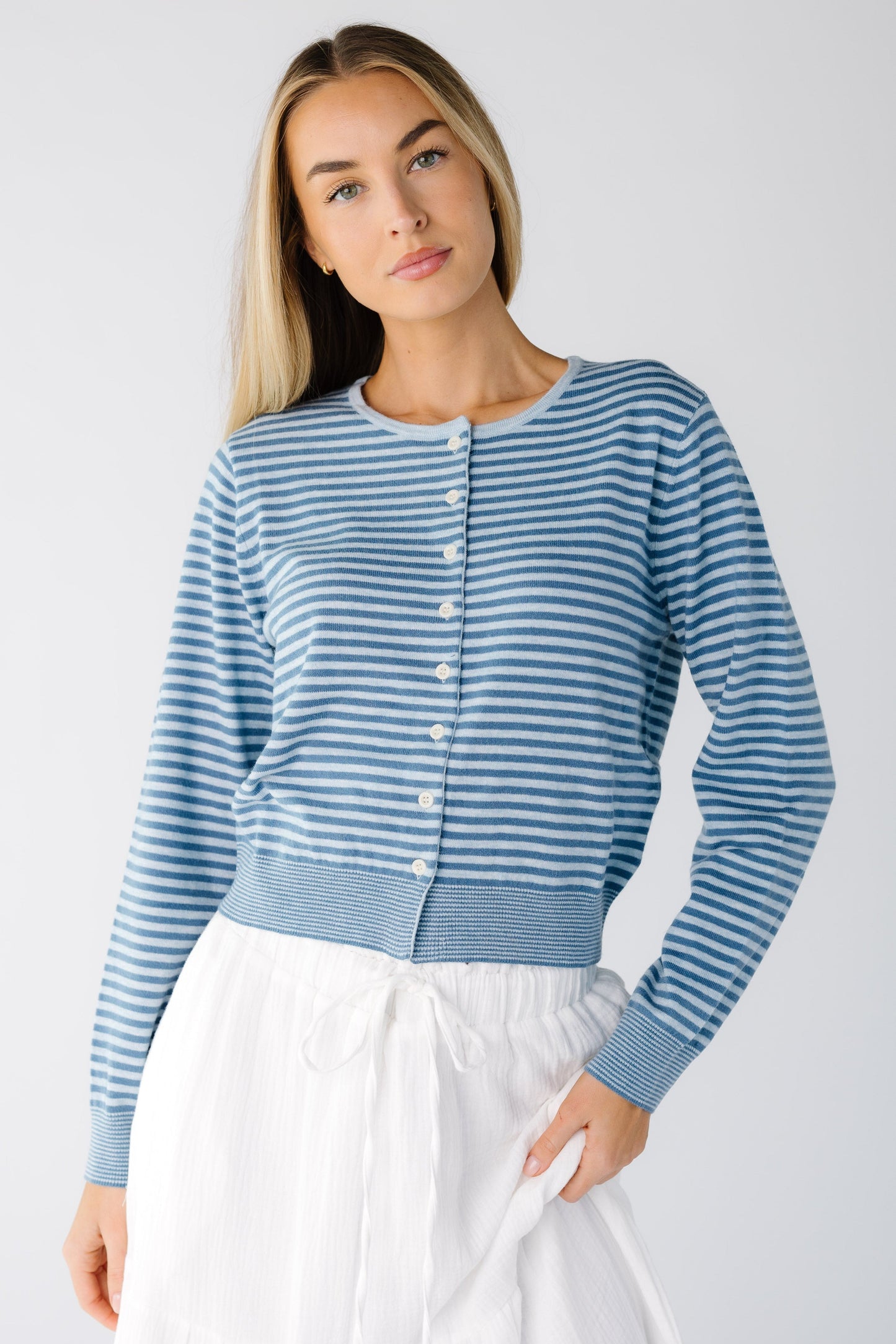 The Bella Striped Cardigan WOMEN'S CARDIGAN Mod Ref