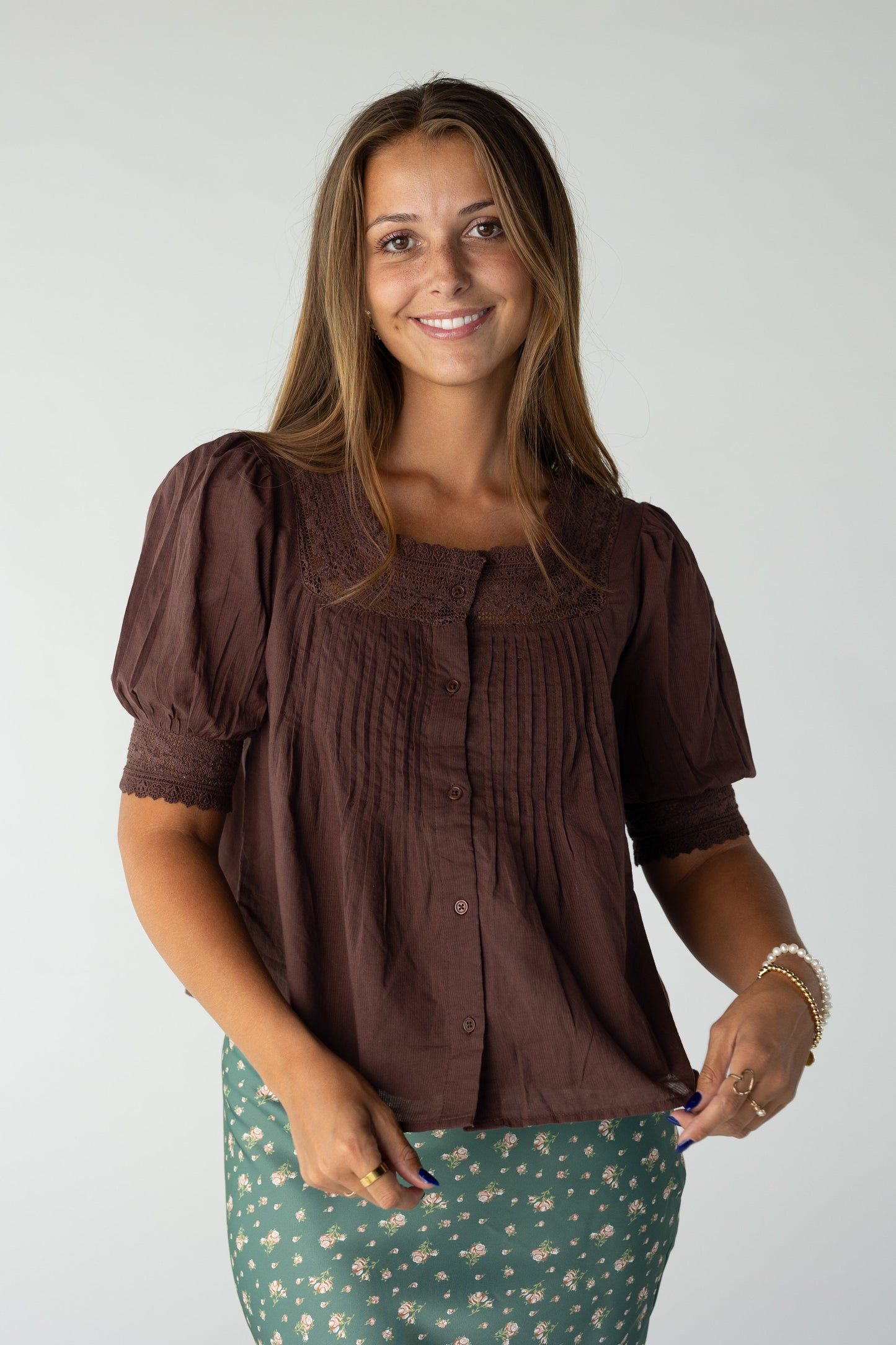 Citrus- Going Out Lace Top for women and teens in dark brown