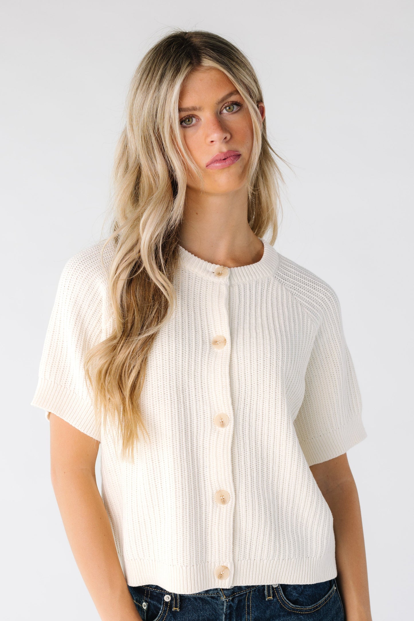 The Blake Cardigan for women in ivory