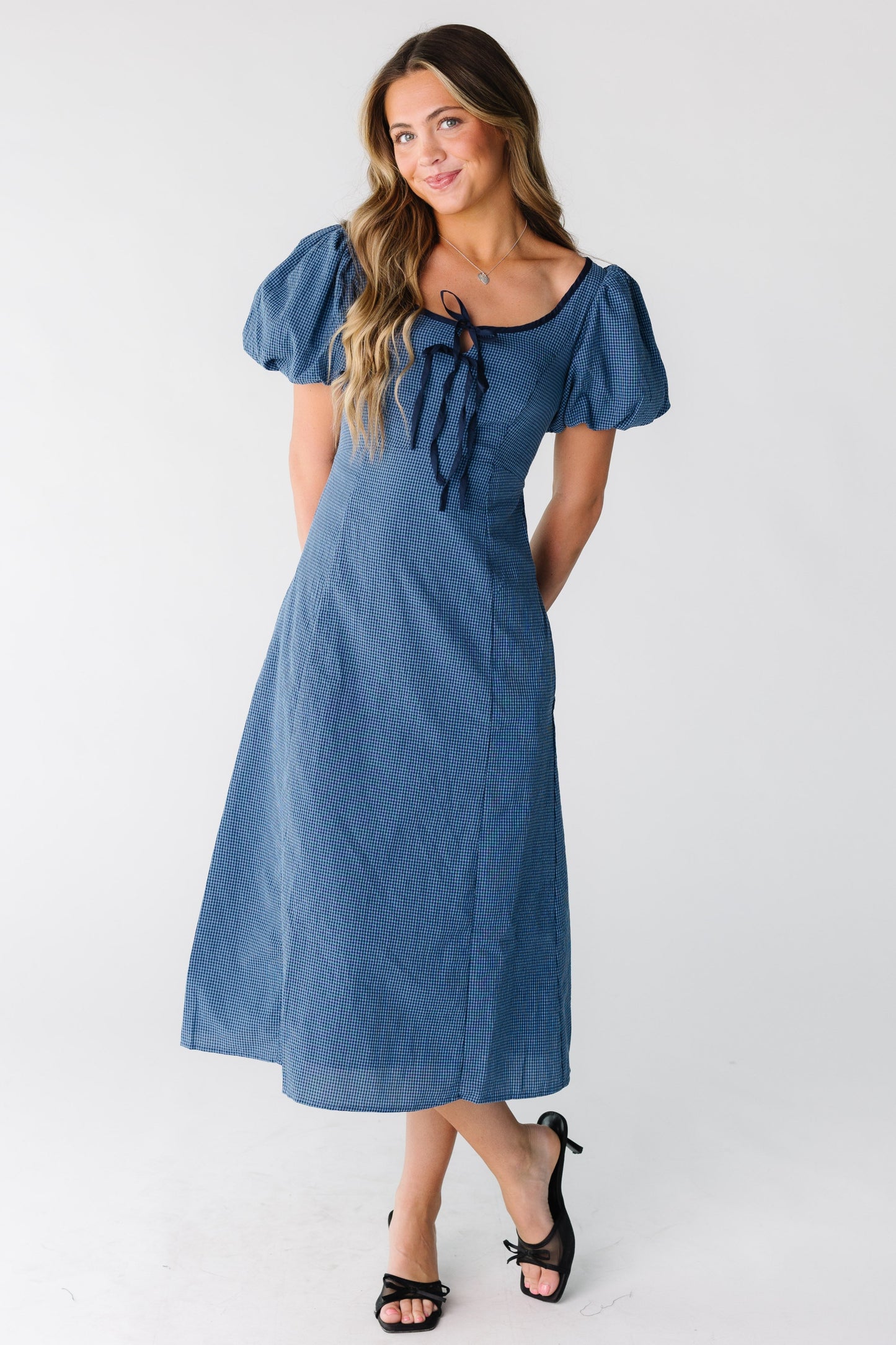 The Amarillo Dress for women and teen in small gingham print