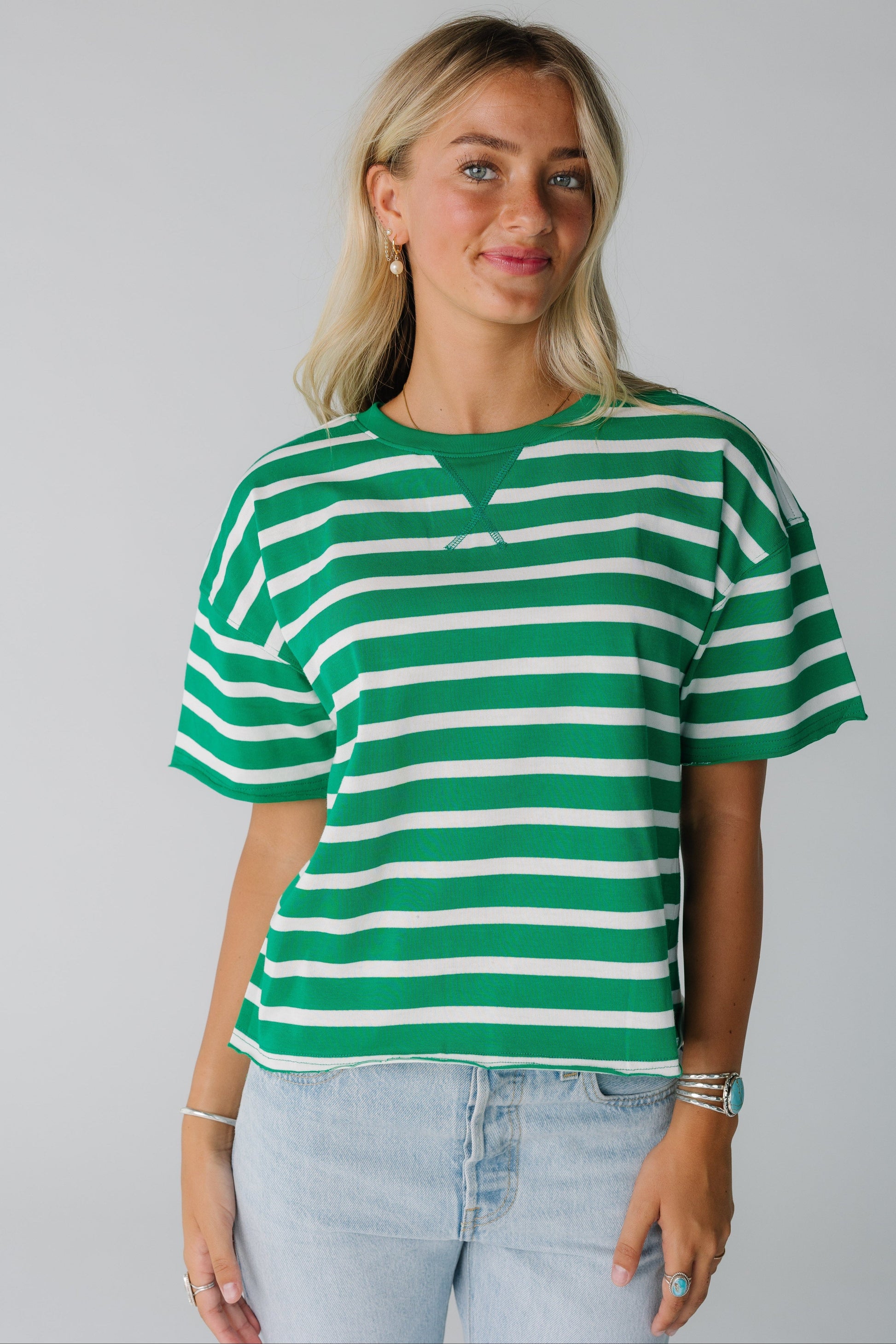 Brass & Roe The Karter Tee WOMEN'S T-SHIRT brass & roe Green/White XS