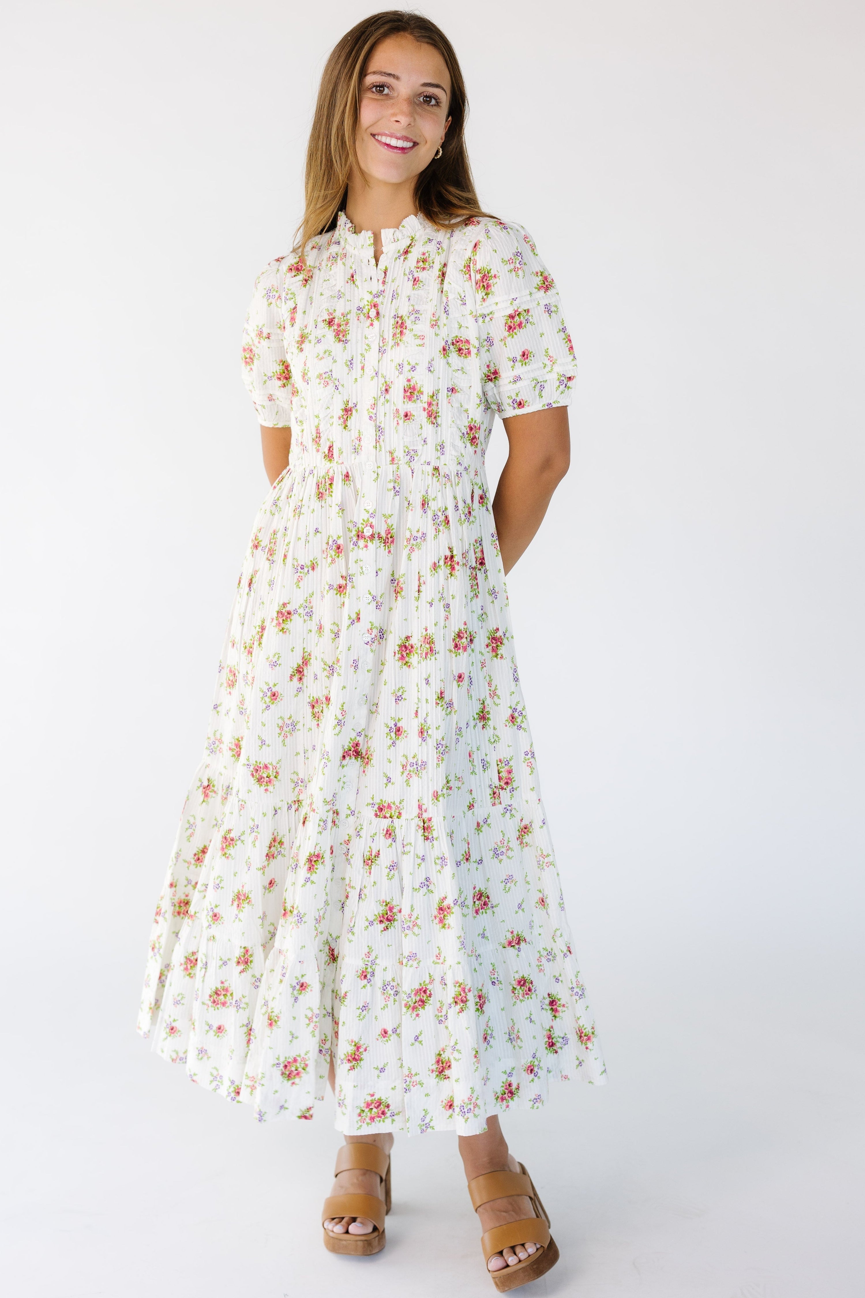 Citrus Flower Fields White Dobby Dress – Called to Surf