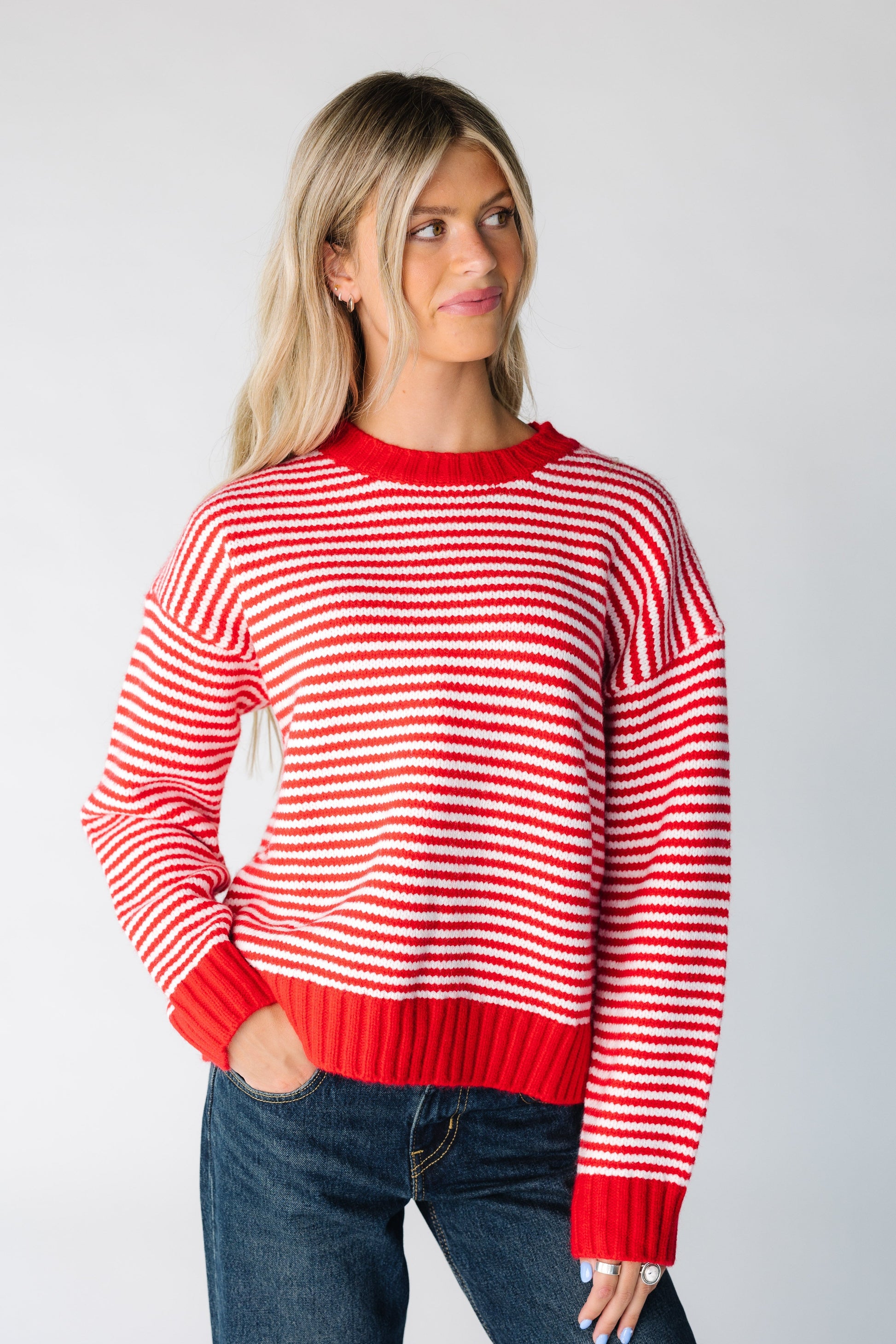 ST. Louis Stripe Sweater - Red WOMEN'S SWEATERS Wishlist