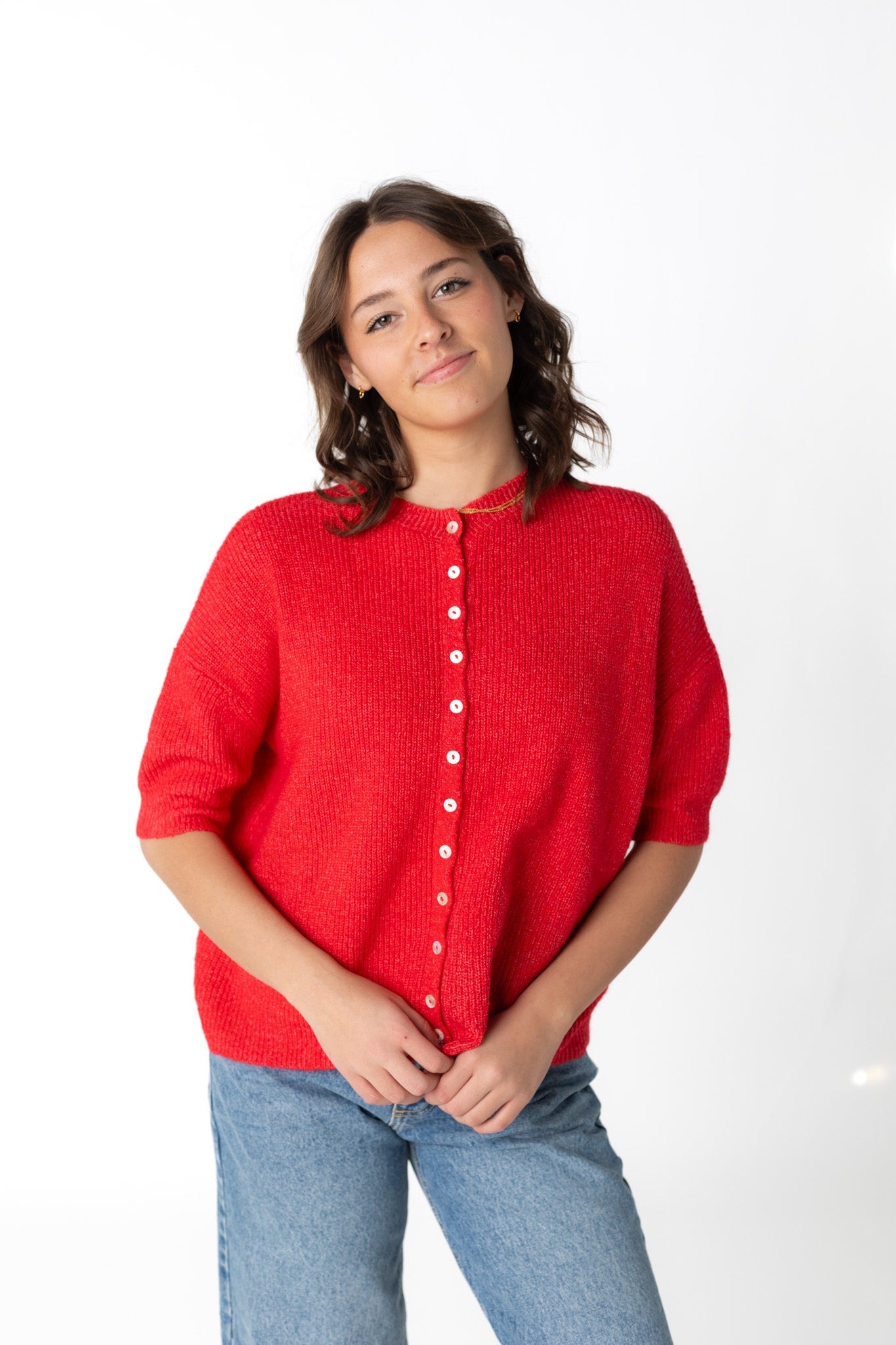 Dressed Up Cardigan WOMEN'S CARDIGAN Things Between Red S