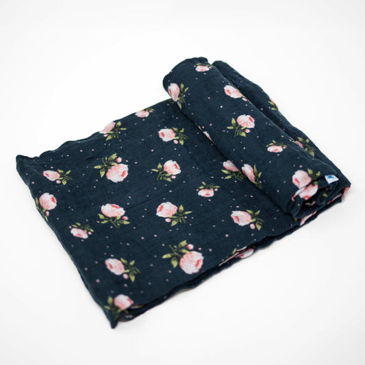 Little Unicorn Cotton Muslin Swaddle - Midnight Rose MIDNIGHT ROSE BABY BLANKET Called to Surf 