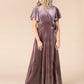 Arbor Velvet Wrap Dress-Deep Rose Bridesmaid Dress brass & roe 