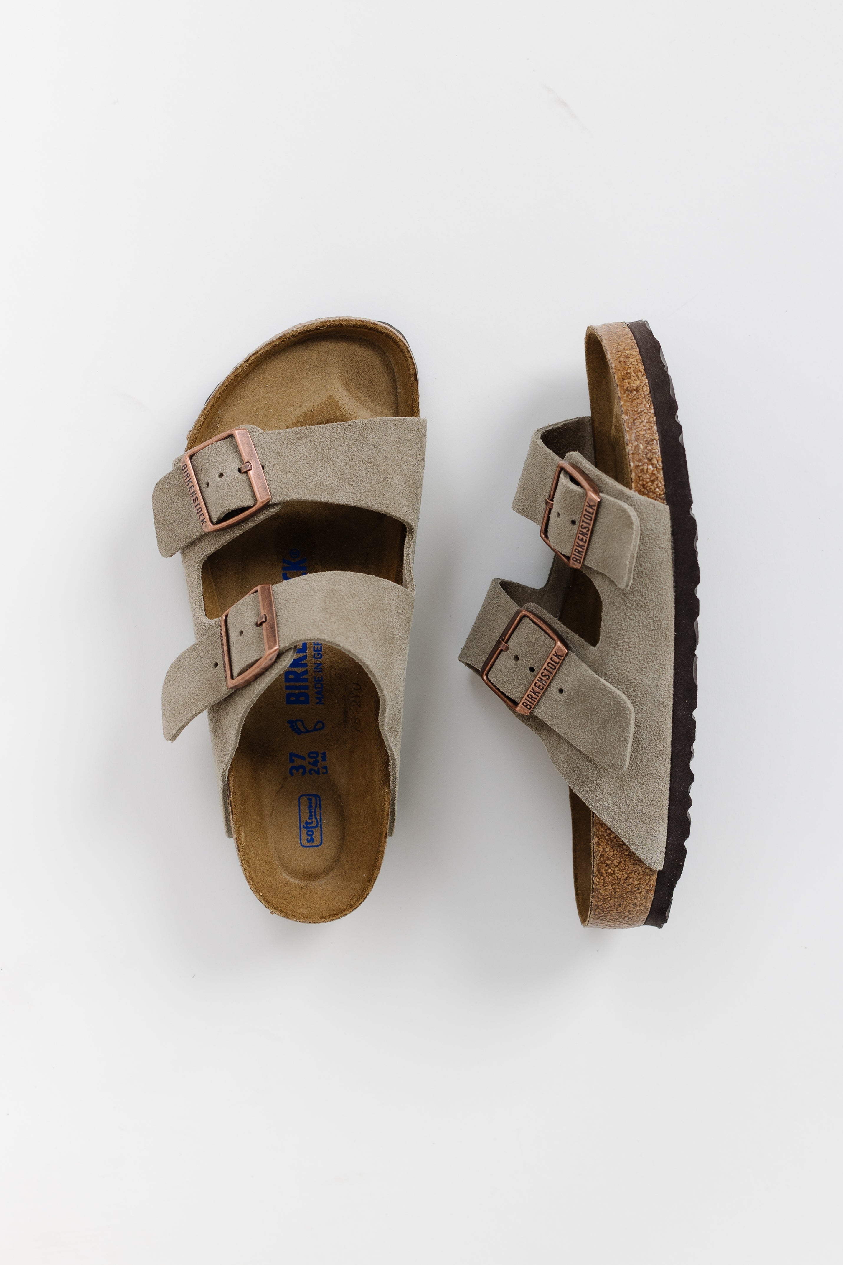 Birkenstock Arizona Soft Footbed Taupe Suede Sandal (Regular