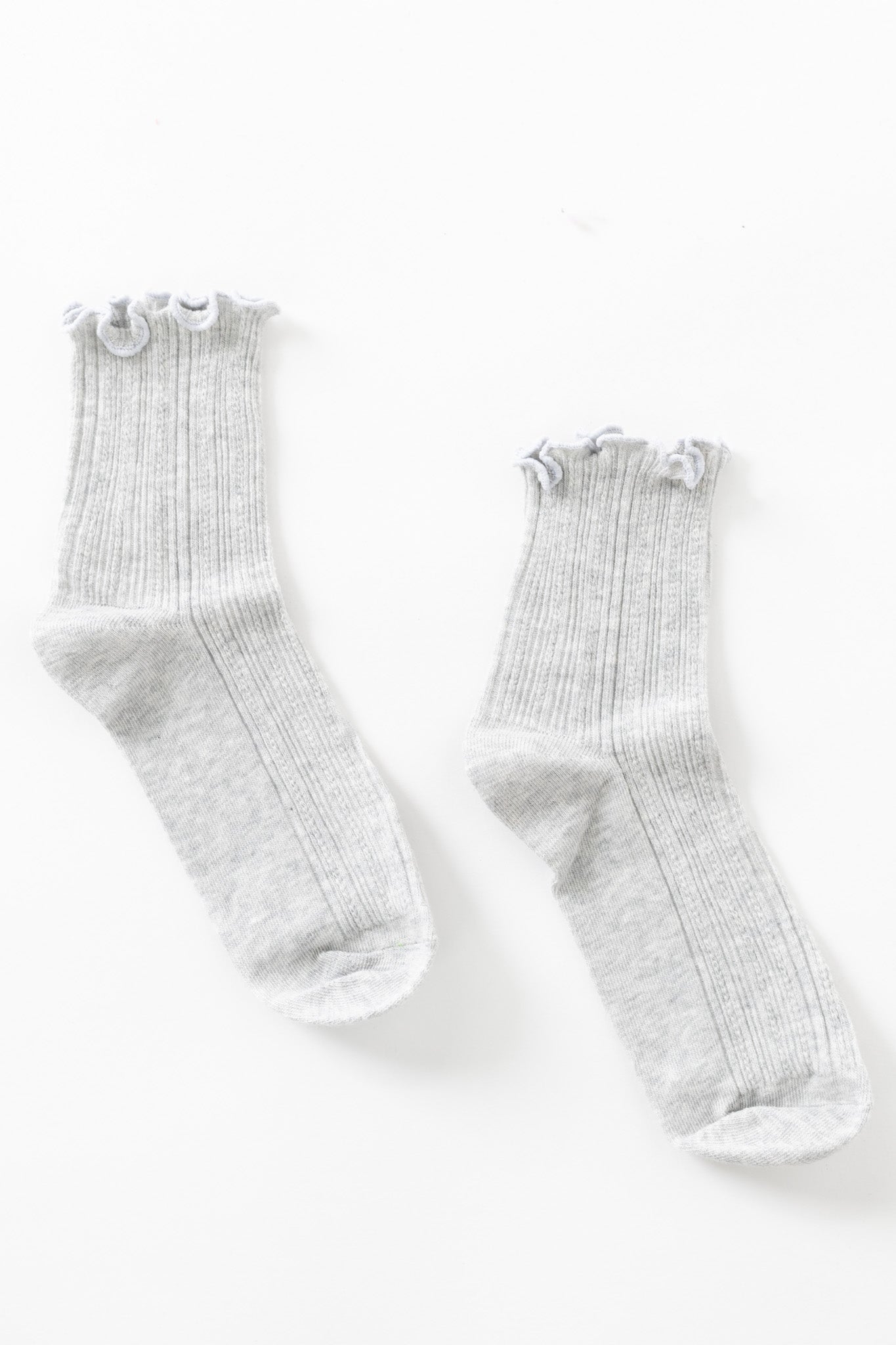 Cove Classy Ruffle Socks WOMEN'S SOCKS Cove Accessories Heather Grey OS