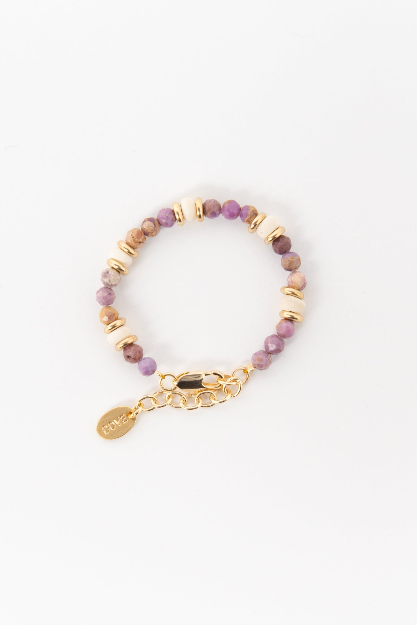 Baby bracelet with matching child sizes in purple and gold