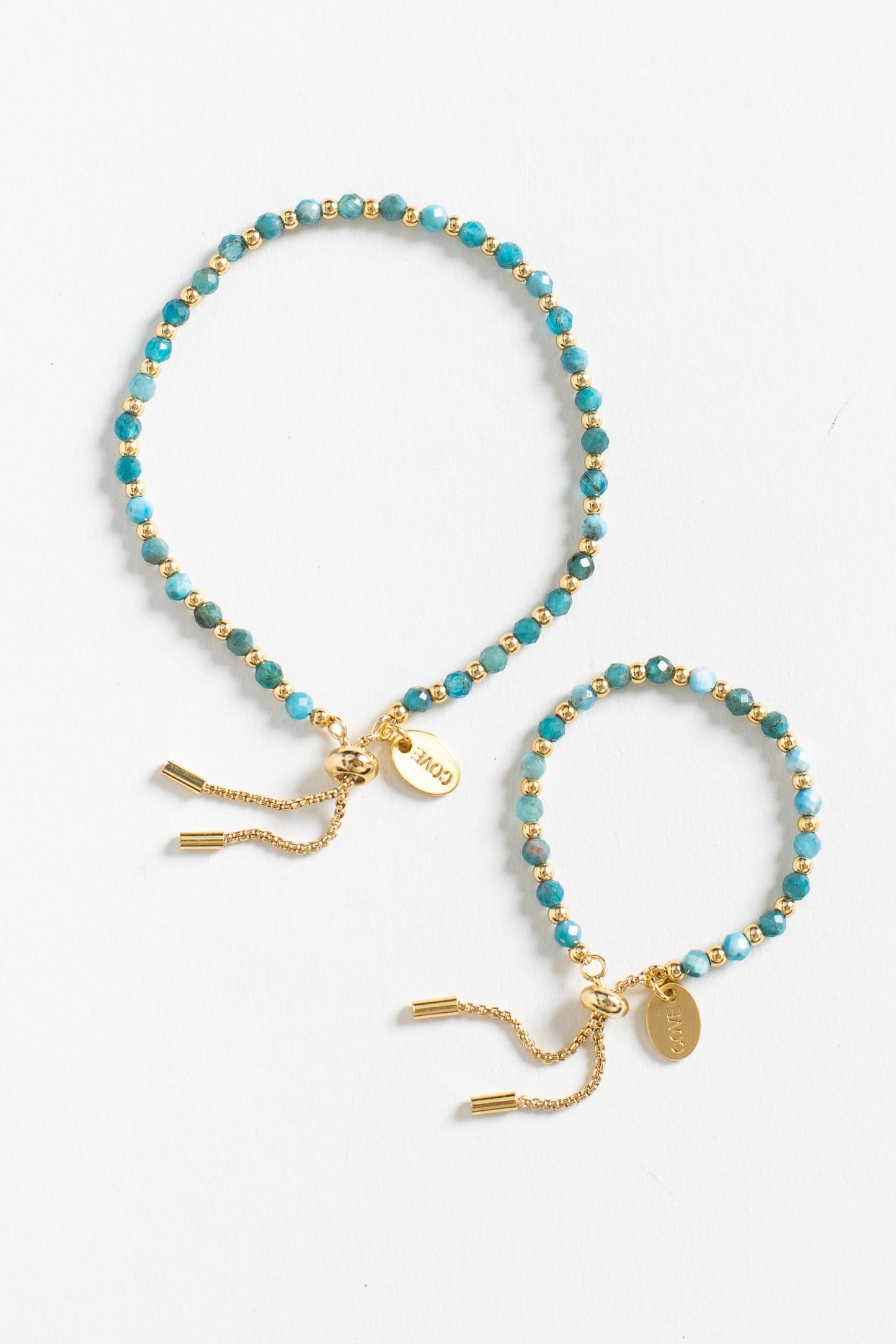 Mom and Me bracelet in emerald and gold