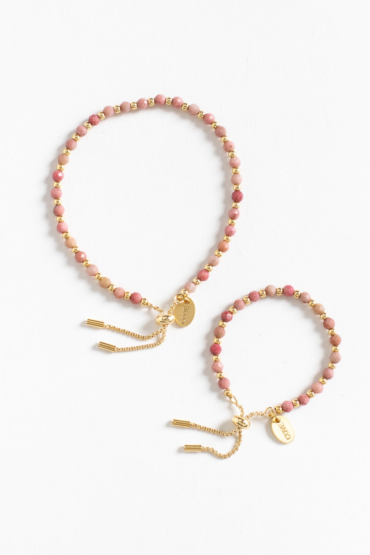 Rose and gold bead bracelets in for baby, child and mom