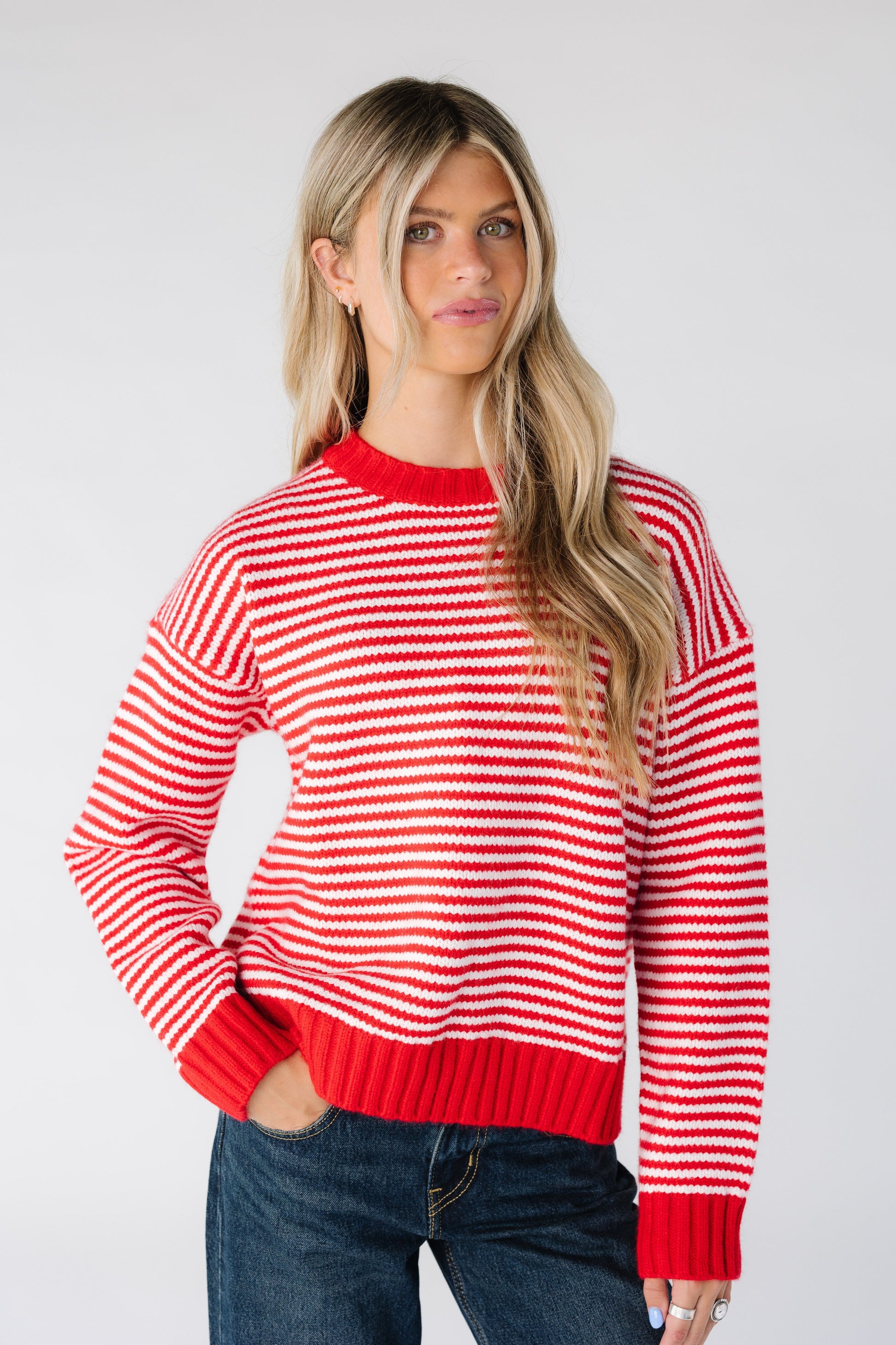 ST. Louis Stripe Sweater - Red WOMEN'S SWEATERS Wishlist