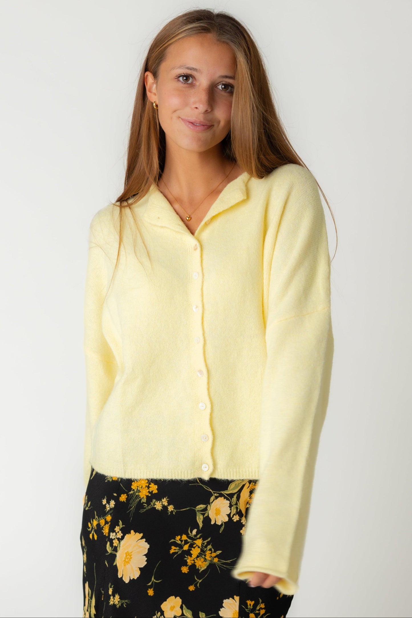 Aria Soft Cardigan for women in butter yellow
