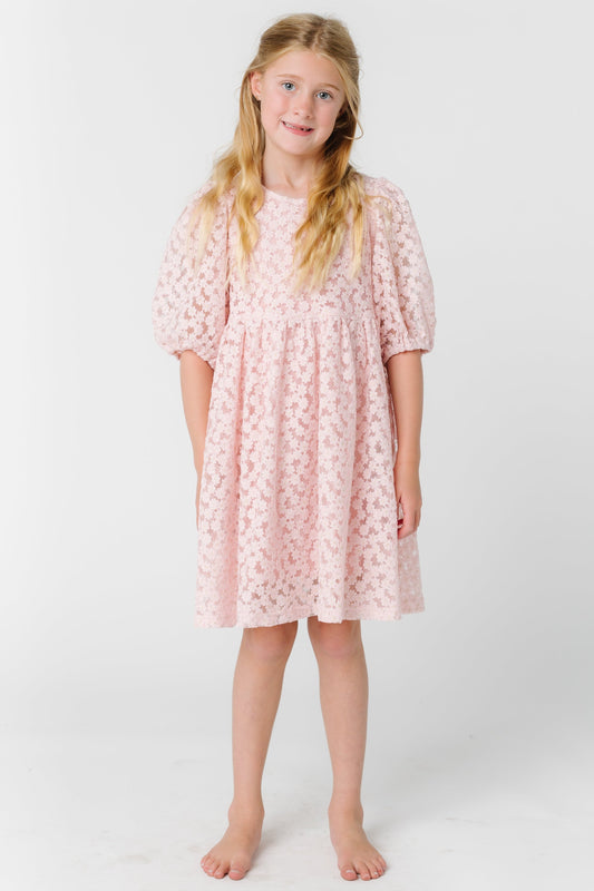 Brass & Roe Bela Lace Dress GIRLS DRESS brass & roe Pink/Gold 11/12