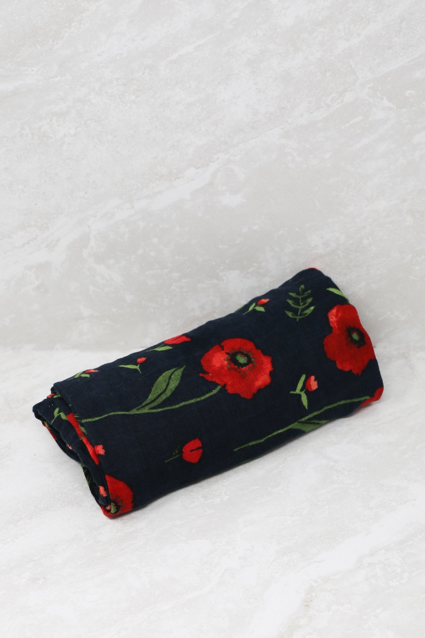 Little Unicorn Cotton Swaddle - Dark Summer Poppy Variable Called to Surf