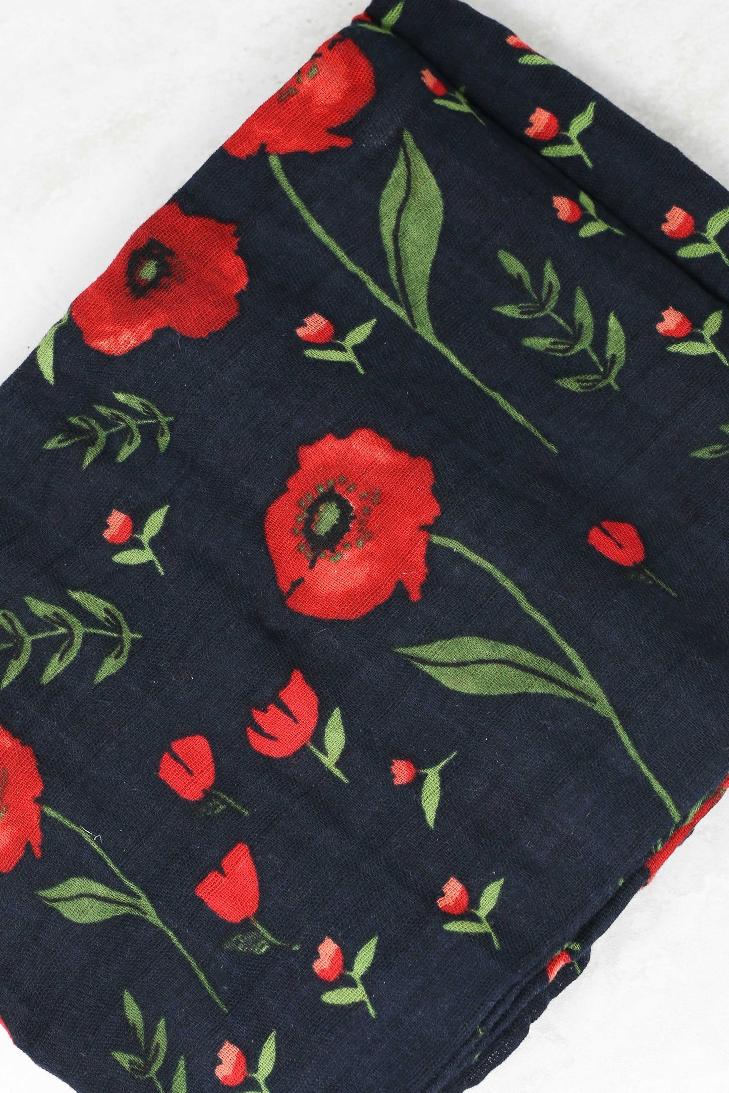 Little Unicorn Cotton Swaddle - Dark Summer Poppy Variable Called to Surf