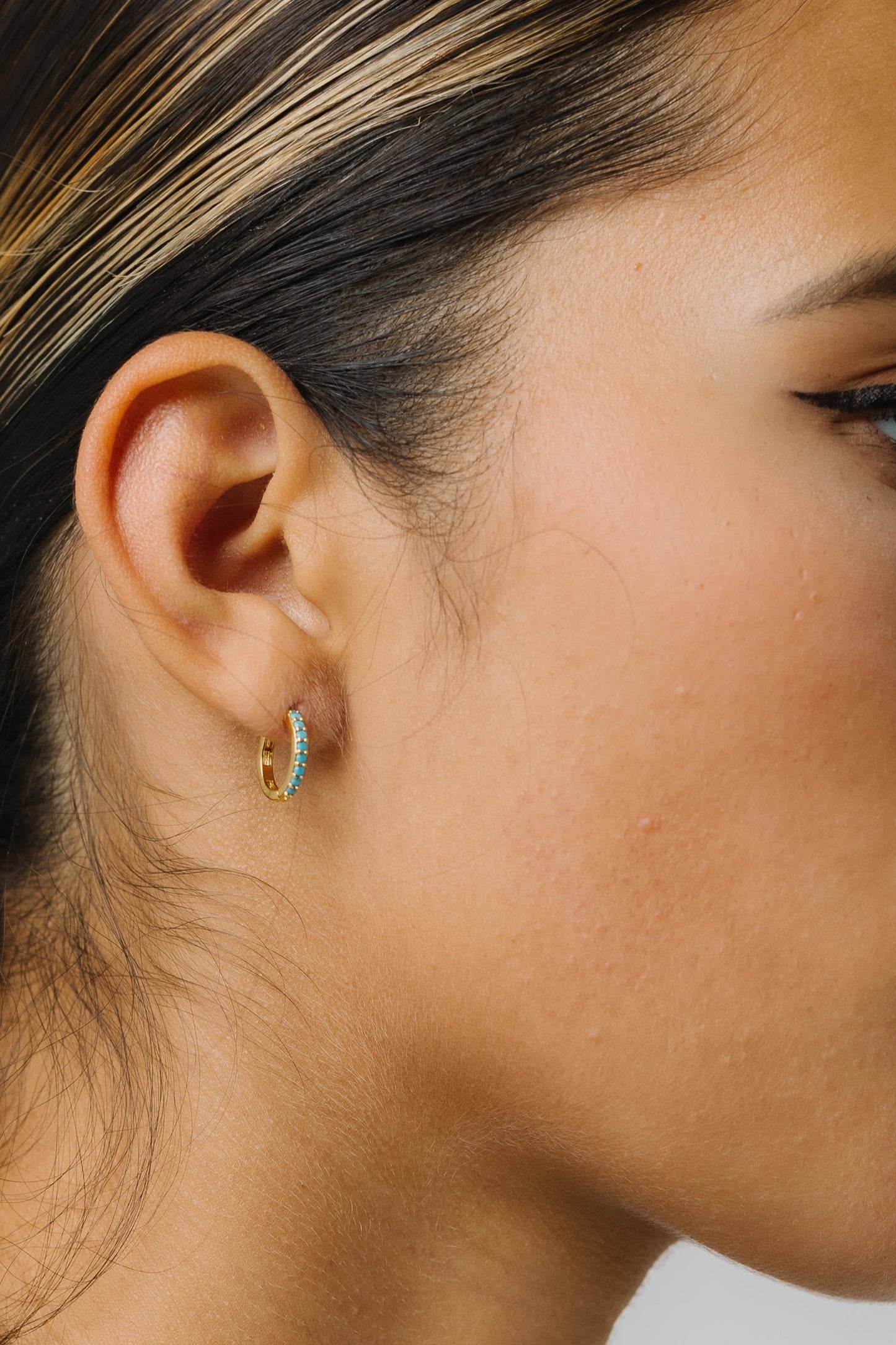 Cove Turquoise Huggies WOMEN'S EARINGS Cove Accessories