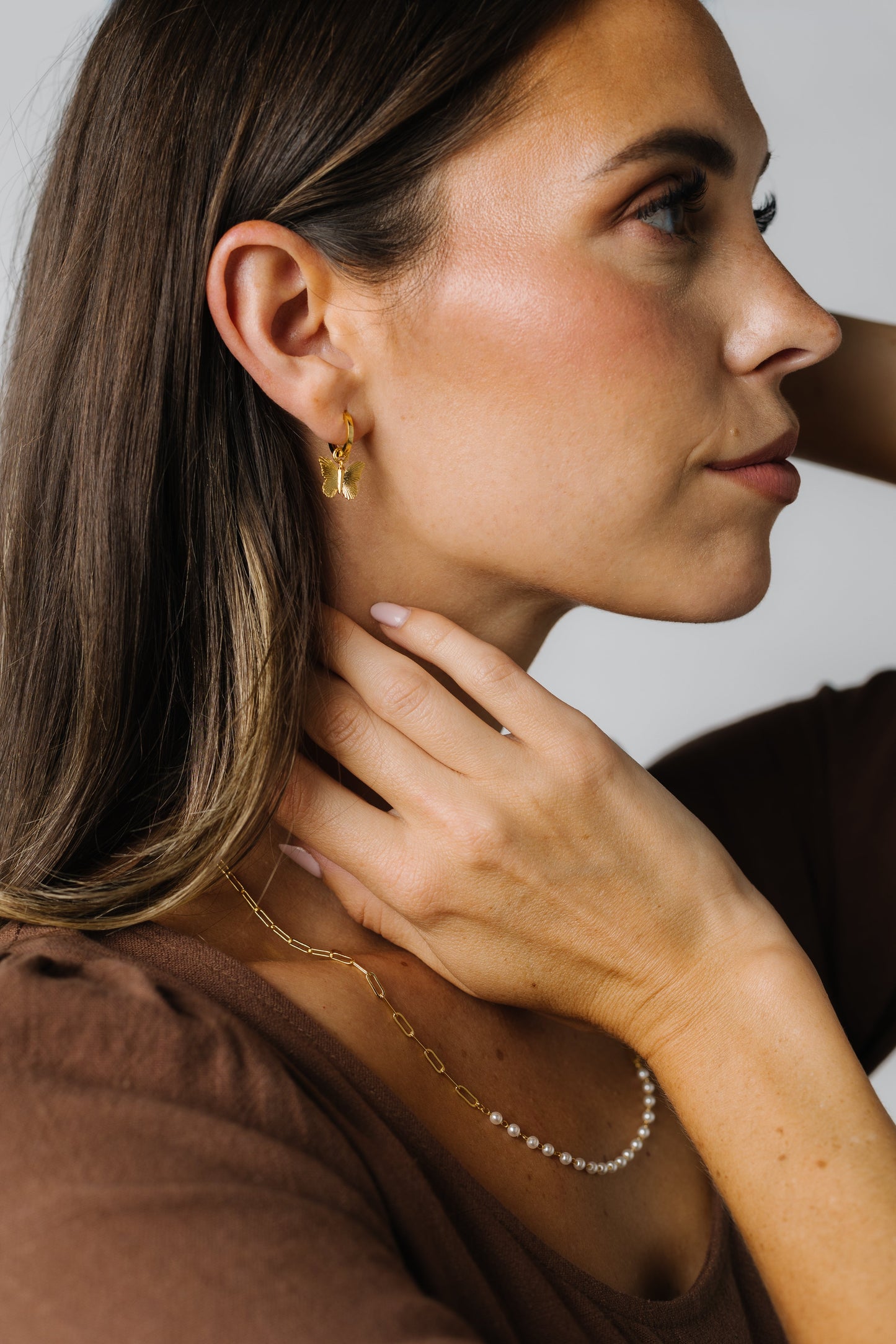 Cove Huggie Drop Butterfly Earrings