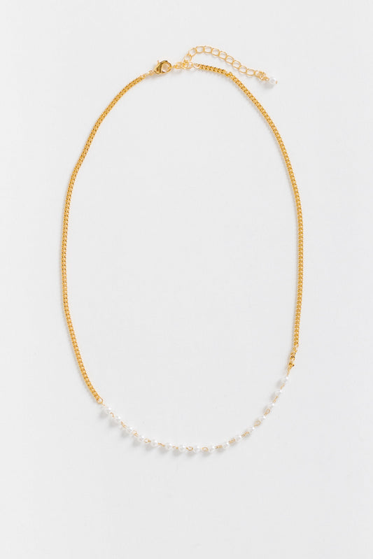 Cove Lovely Pearl Necklace WOMEN'S NECKLACE Cove Accessories Gold 16"