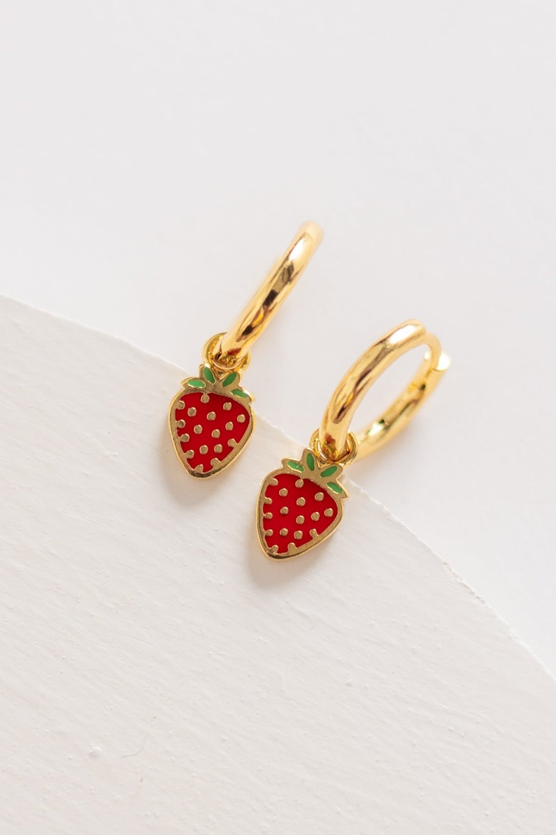Cove Strawberry Huggie Earrings WOMEN'S EARINGS Cove Accessories Red OS