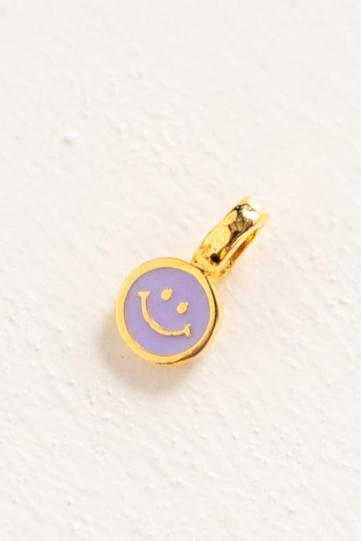 Cove Smiley Clip On Charm to clip on a necklace or bracelet in lavender