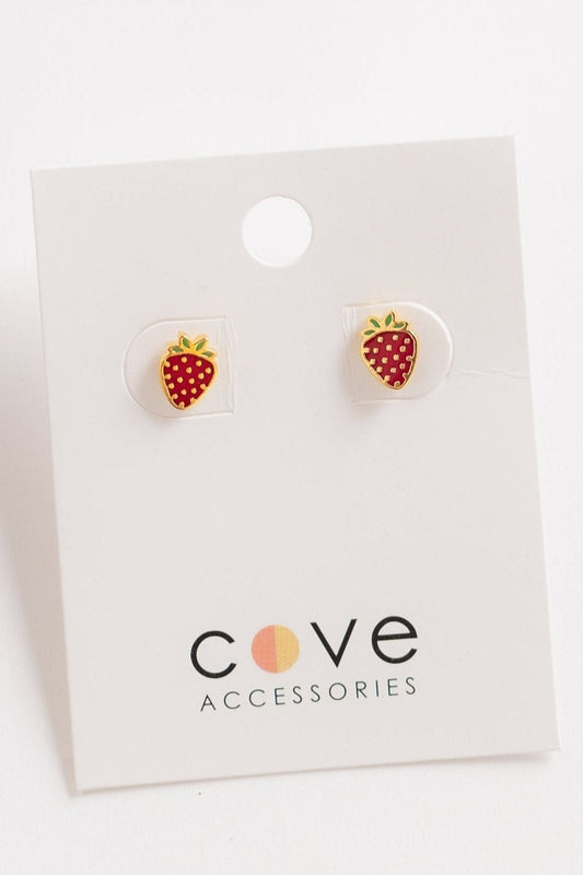 Cove Strawberry Earrings WOMEN'S EARINGS Cove Accessories Red OS