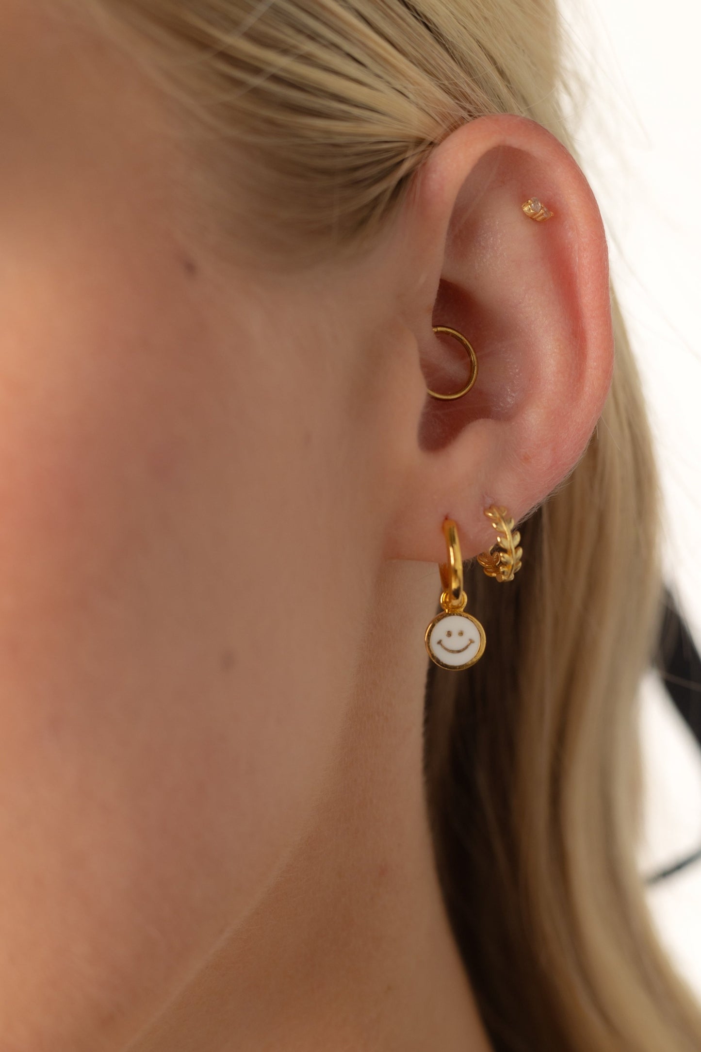 Cove Smiley Huggie Earrings WOMEN'S EARINGS Cove Accessories