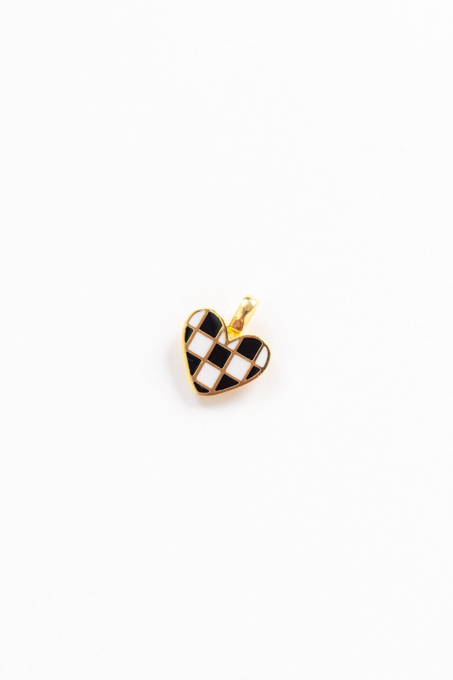 Cove Clip On Charms - Checkerboard Heart Cove Charms Cove Accessories Black