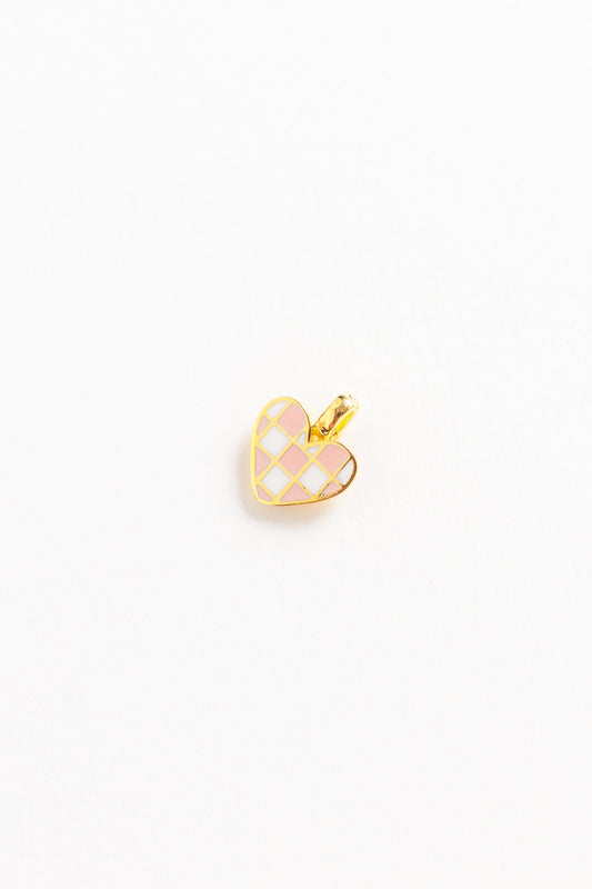 Cove Clip On Charms - Checkerboard Heart Cove Charms Cove Accessories Pink
