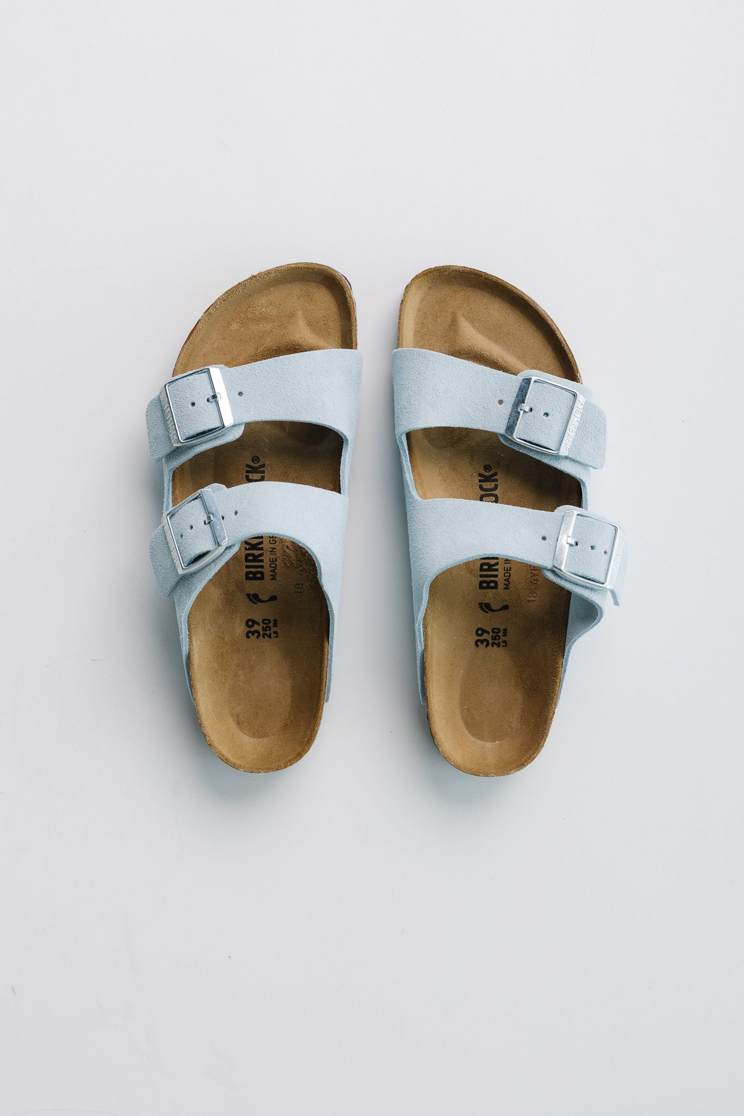 Birkenstock Arizona Suede Leather WOMEN'S SANDALS Birkenstock Baby Blue 36