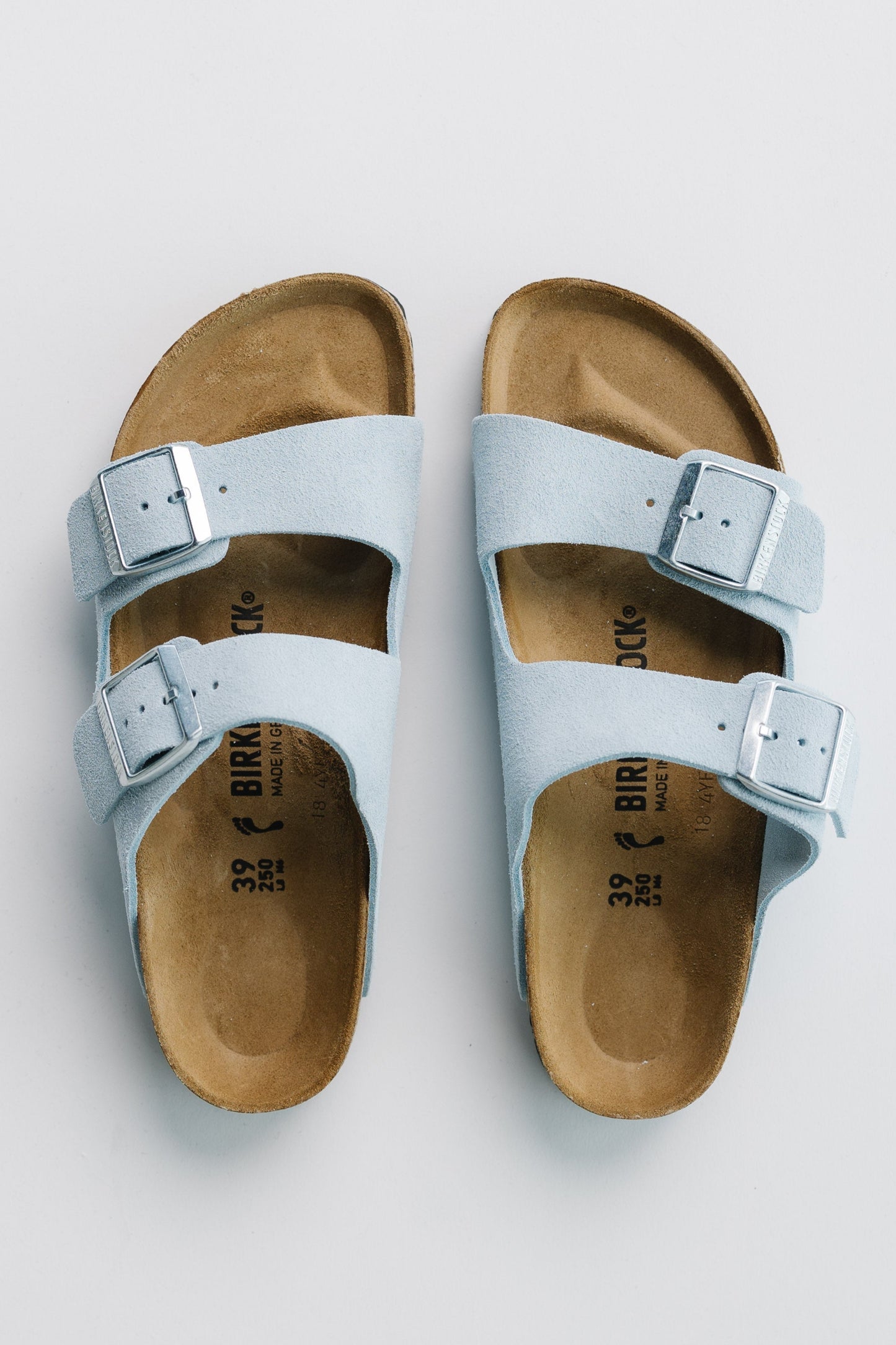 Birkenstock Arizona Suede Leather WOMEN'S SANDALS Birkenstock Baby Blue 36