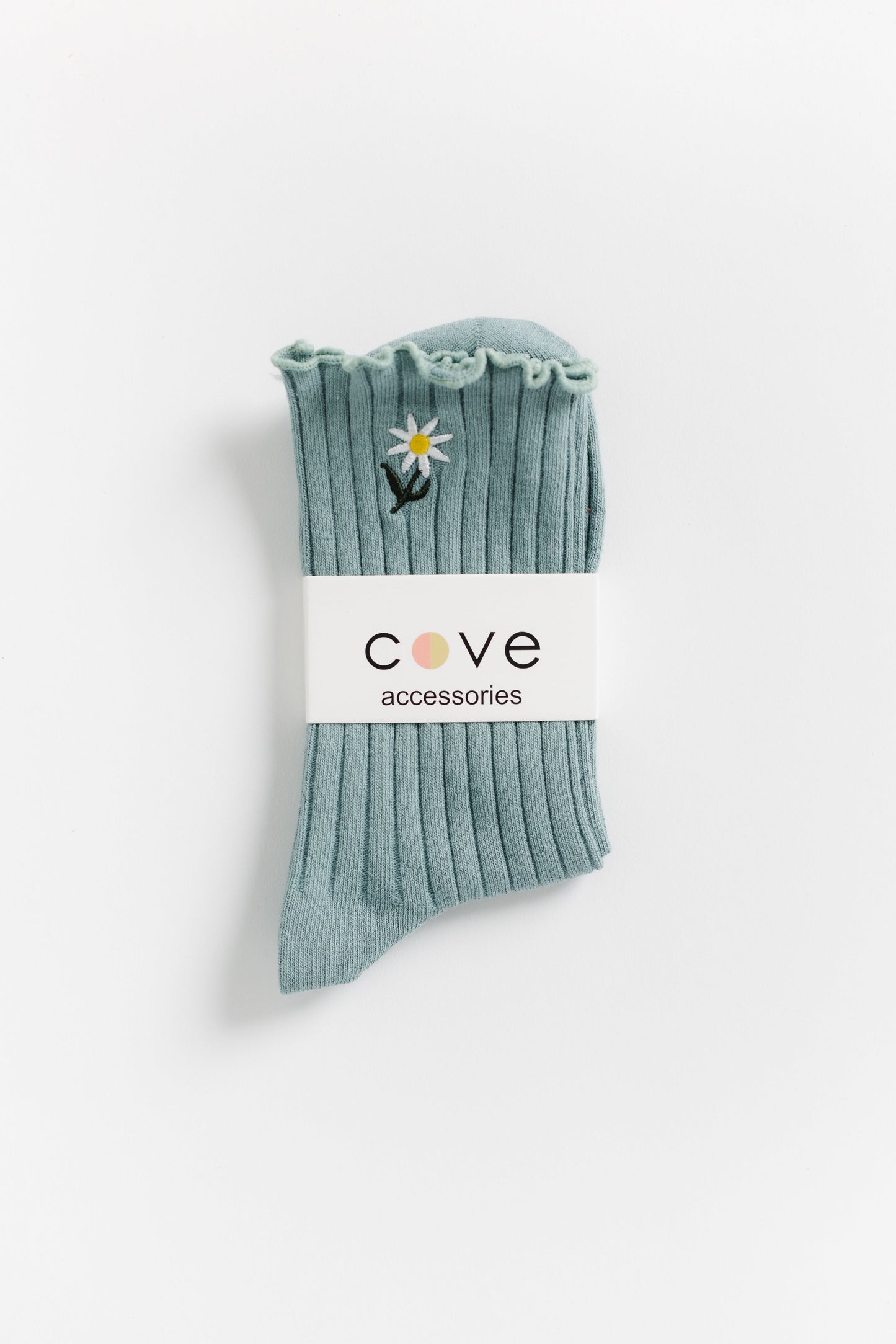 In The Valley Embroidered Sock WOMEN'S SOCKS Cove Accessories Seafoam OS