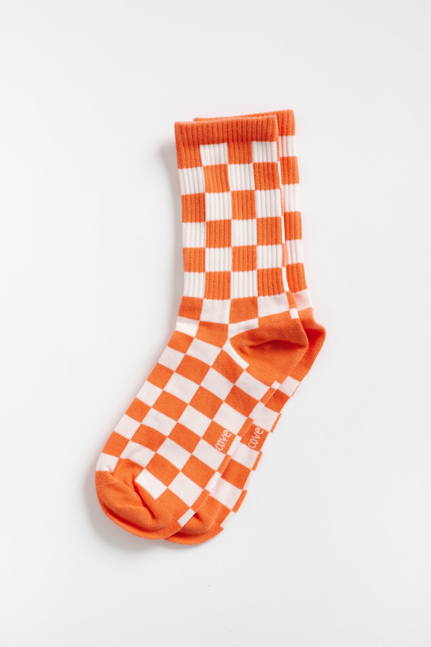 Cove Checker Retro Socks WOMEN'S SOCKS Cove Accessories Orange/White OS 