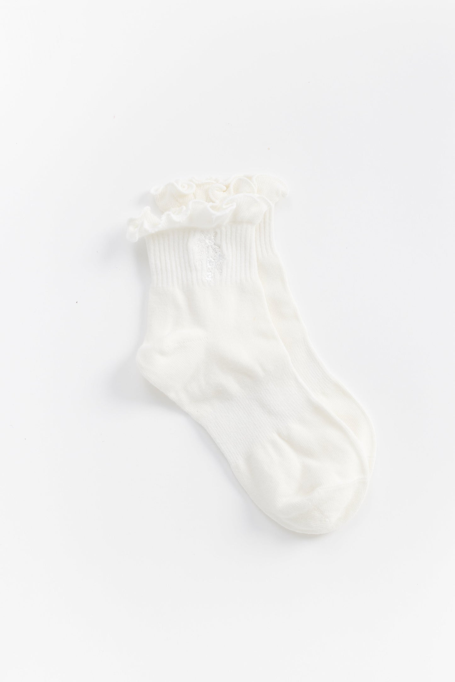 Field of Flowers Embroidered Ruffle Sock WOMEN'S SOCKS Cove Accessories
