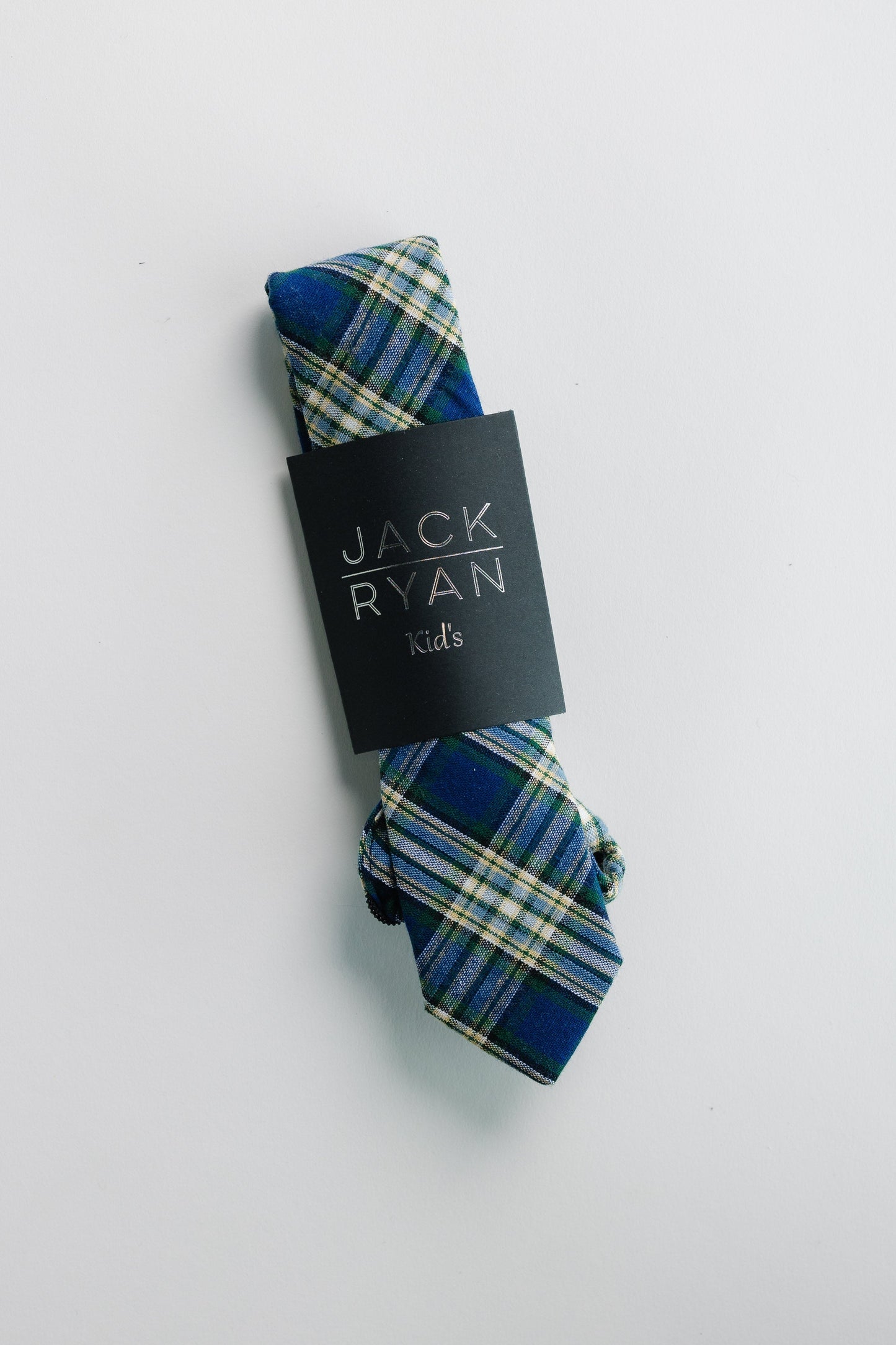 Jack Ryan Summer Ties MEN'S TIE JACK RYAN Blue/Green Plaid Kid's - 14" x 2"