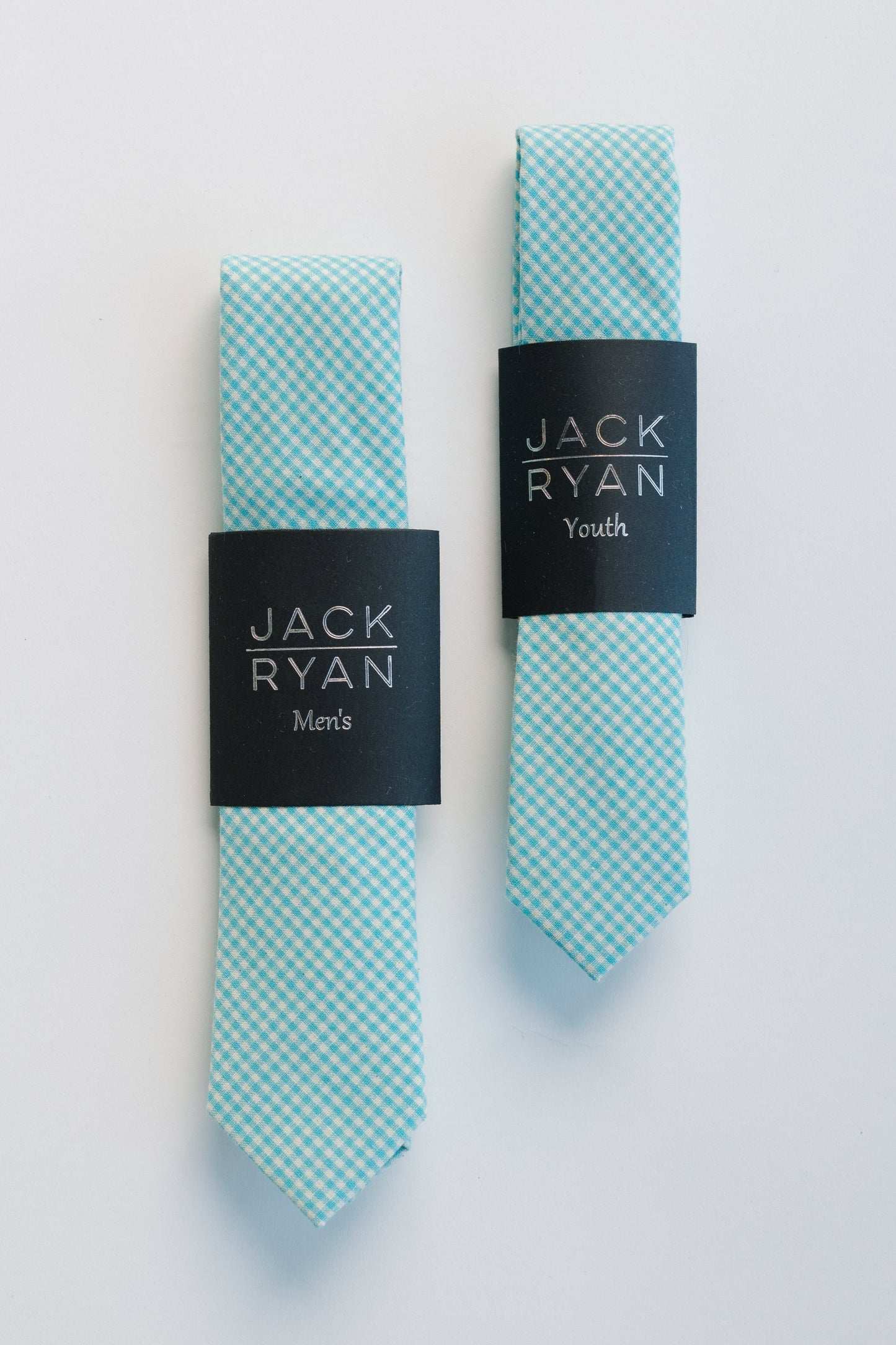 Jack Ryan Spring Ties MEN'S TIE JACK RYAN Aqua Check Men's - 58" x 2.5"