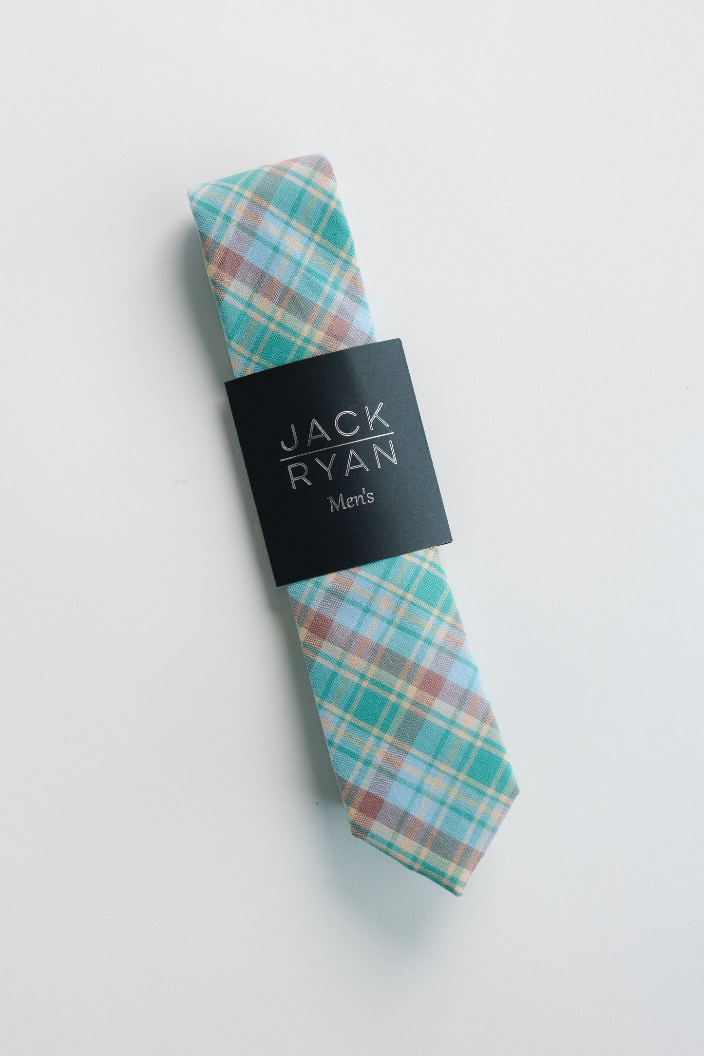 Jack Ryan Summer Ties MEN'S TIE JACK RYAN Teal Plaid Men's - 58" x 2.5"