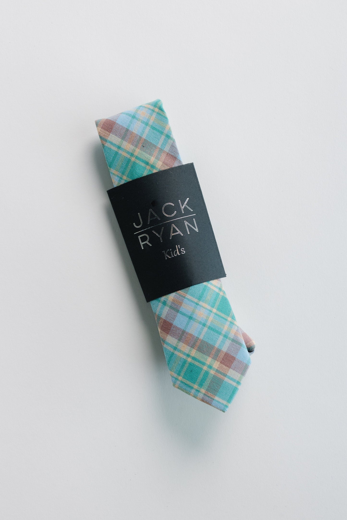 Jack Ryan Summer Ties MEN'S TIE JACK RYAN Teal Plaid Kid's - 14" x 2"