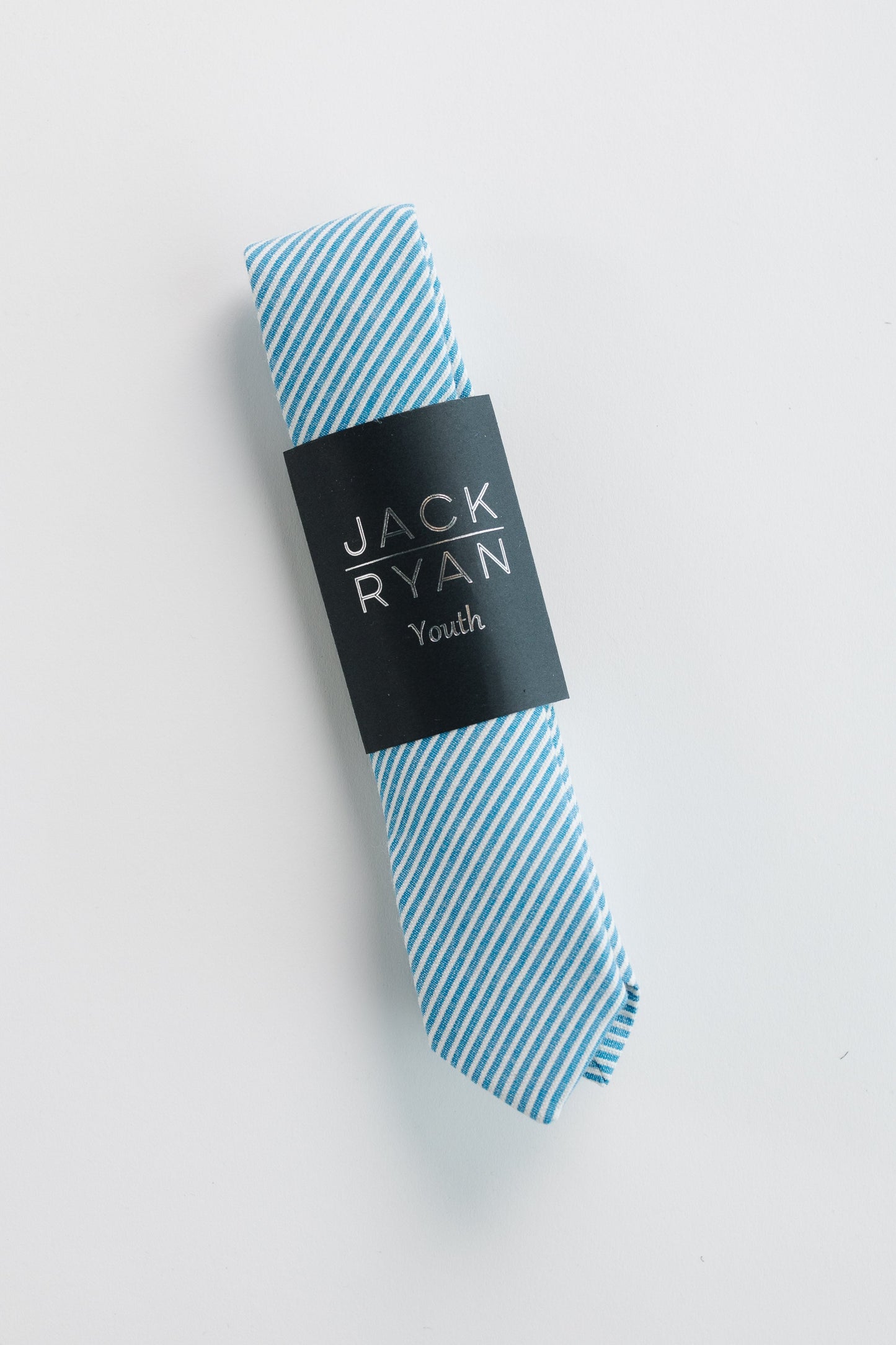 Jack Ryan Summer Ties MEN'S TIE JACK RYAN Blue Skinny Stripe Youth - 48" x 2"
