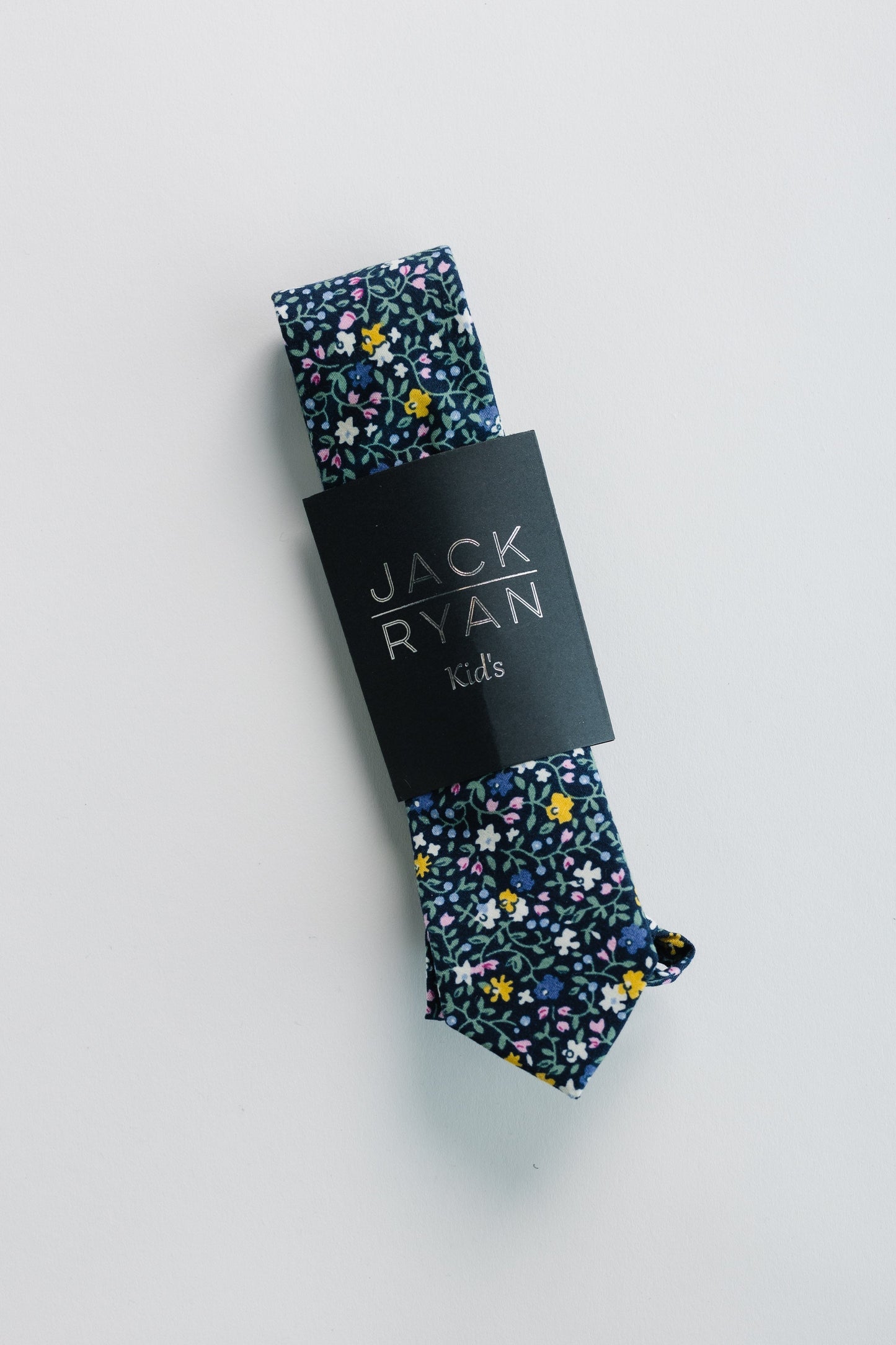 Jack Ryan Summer Ties MEN'S TIE JACK RYAN Black Floral Kid's - 14" x 2"